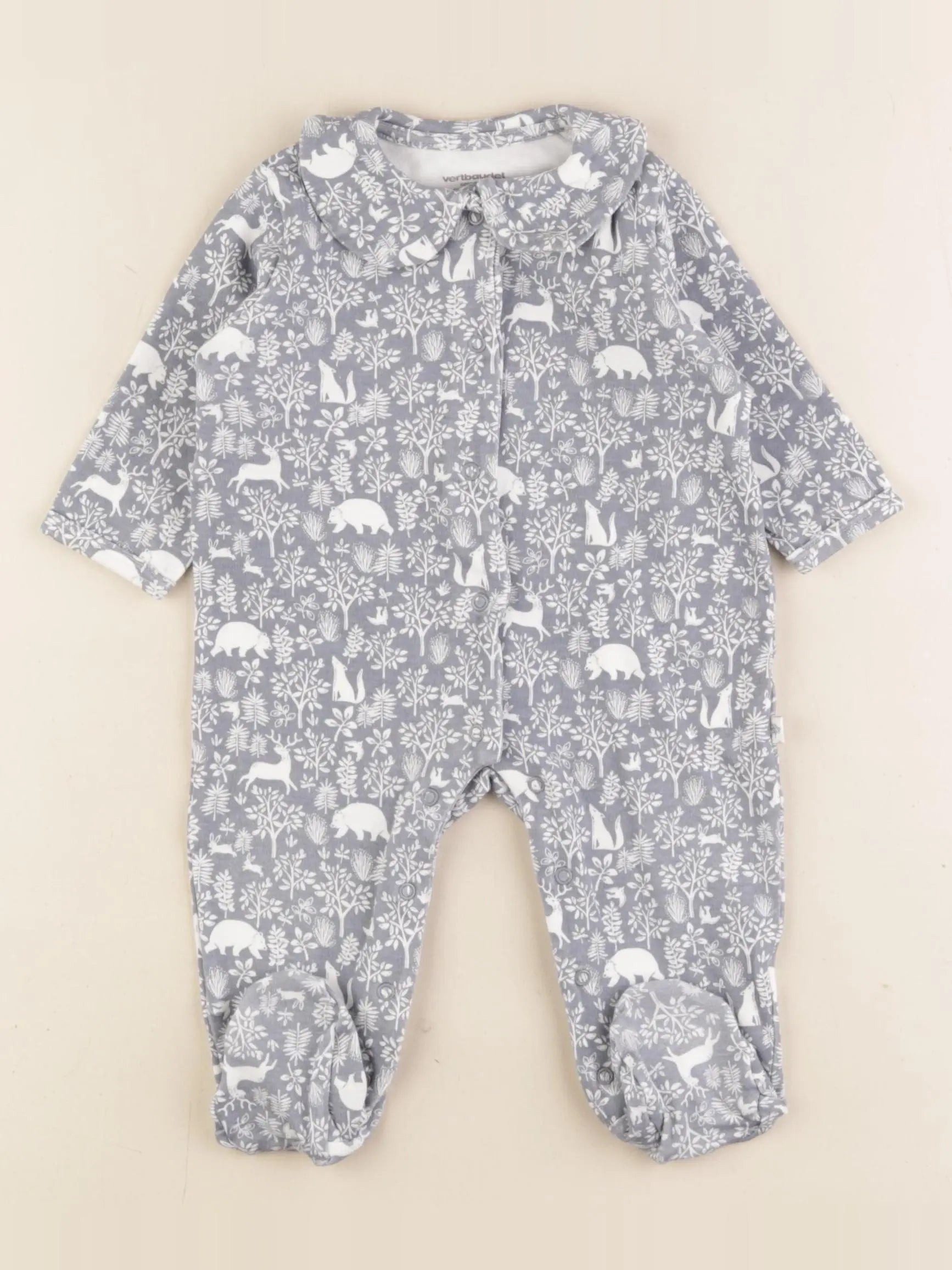 Vertbaudet - pyjama coton bleu - 6 mois