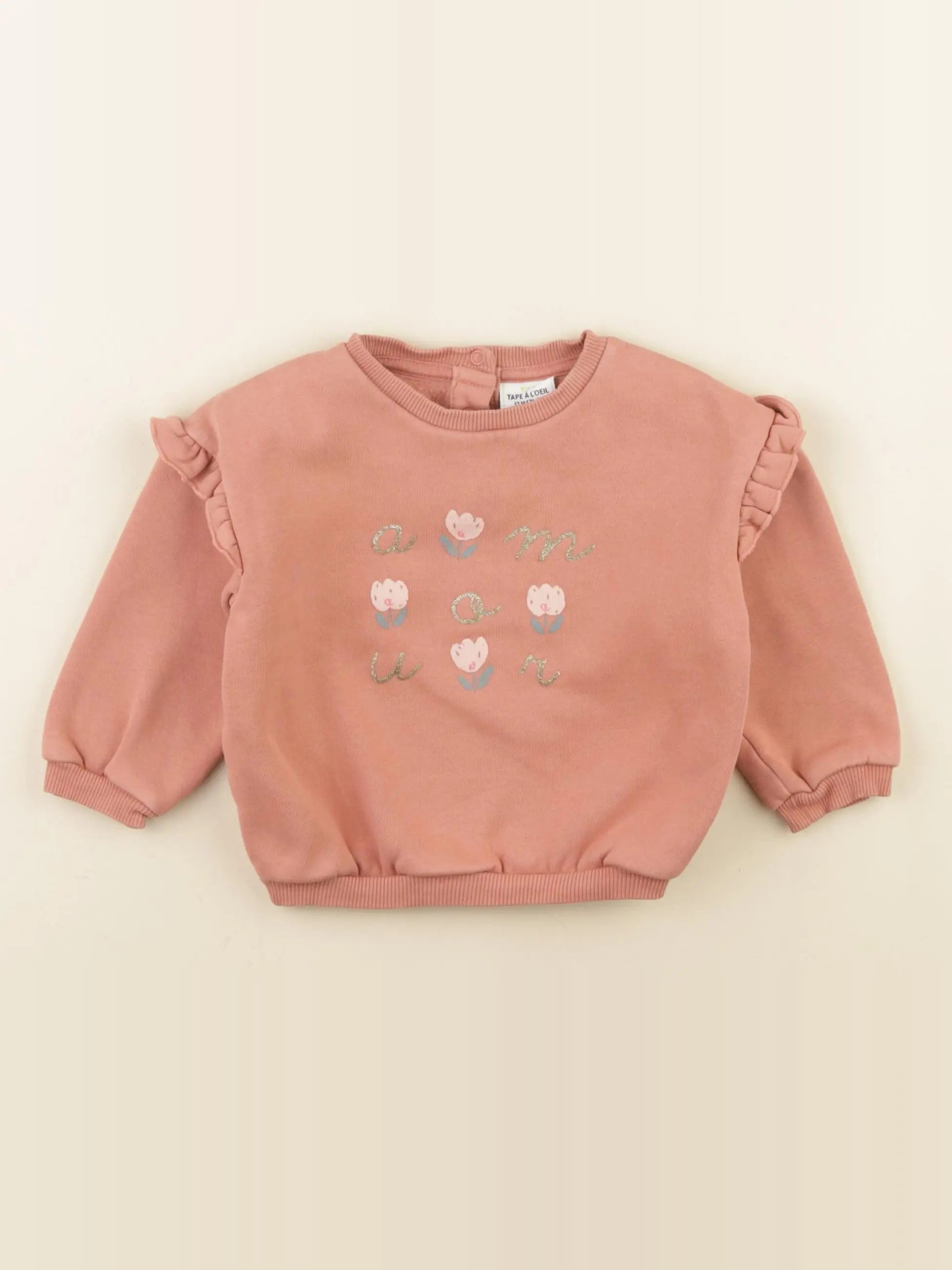 Tape à l'oeil - sweat rose - 12 mois