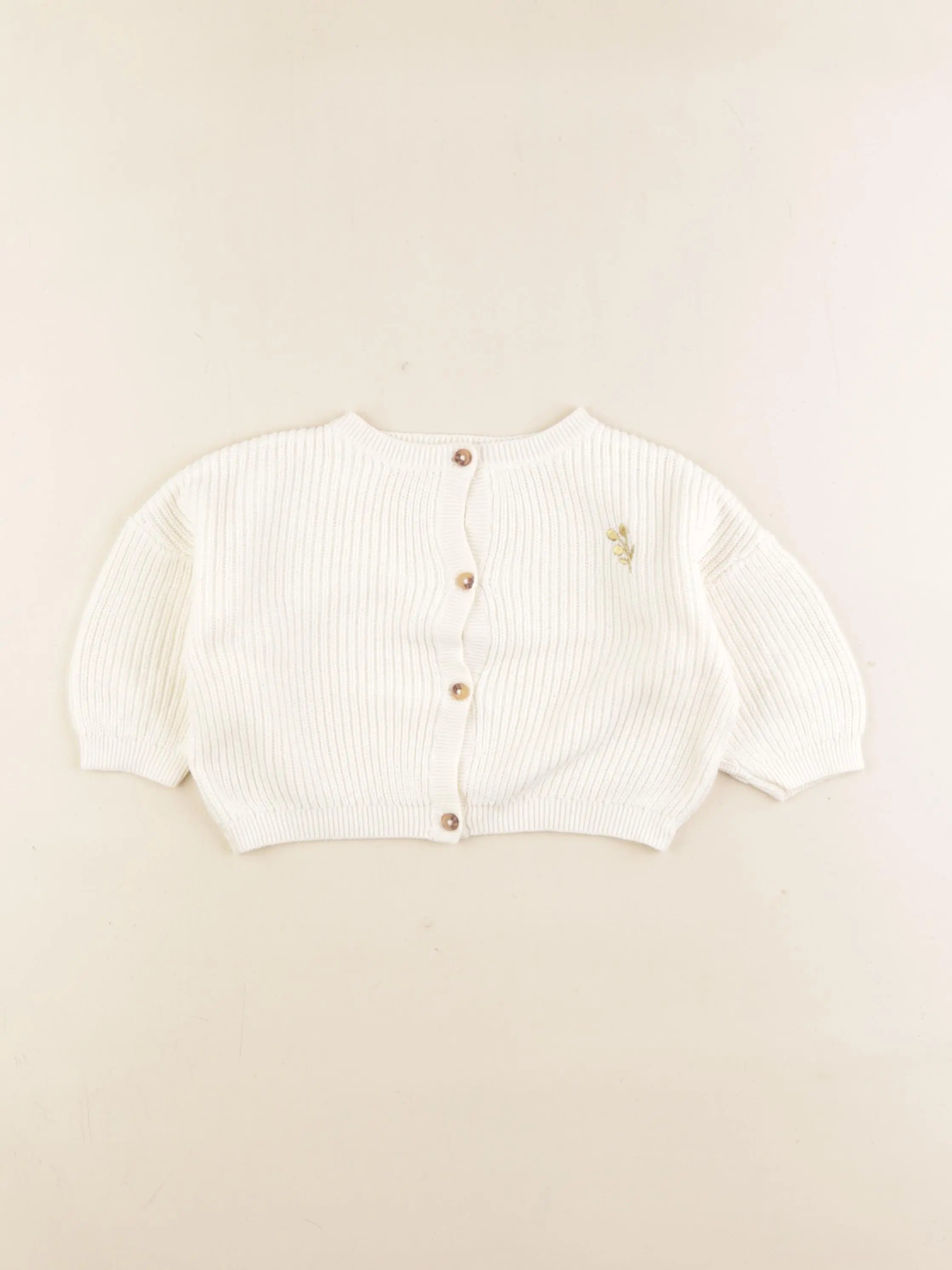 Vertbaudet - gilet blanc - 9 mois