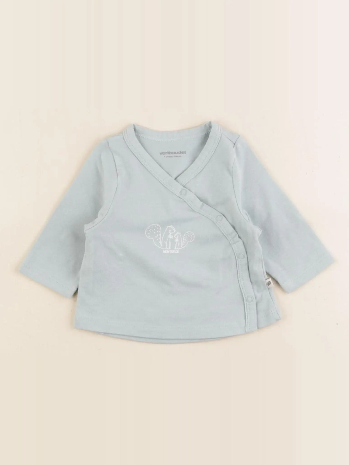 Vertbaudet - tee-shirt bleu - 1 mois