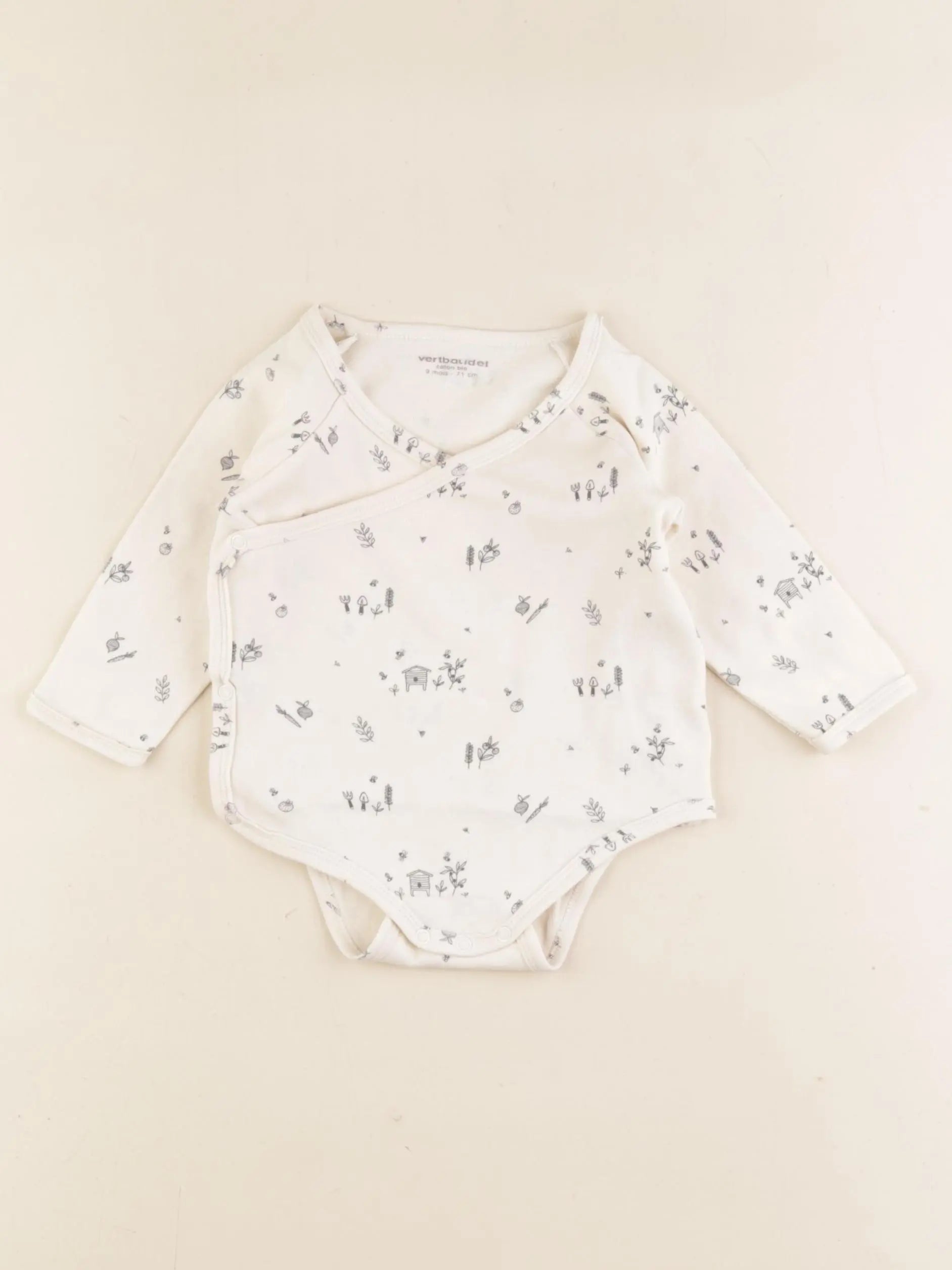 Vertbaudet - body beige - 9 mois
