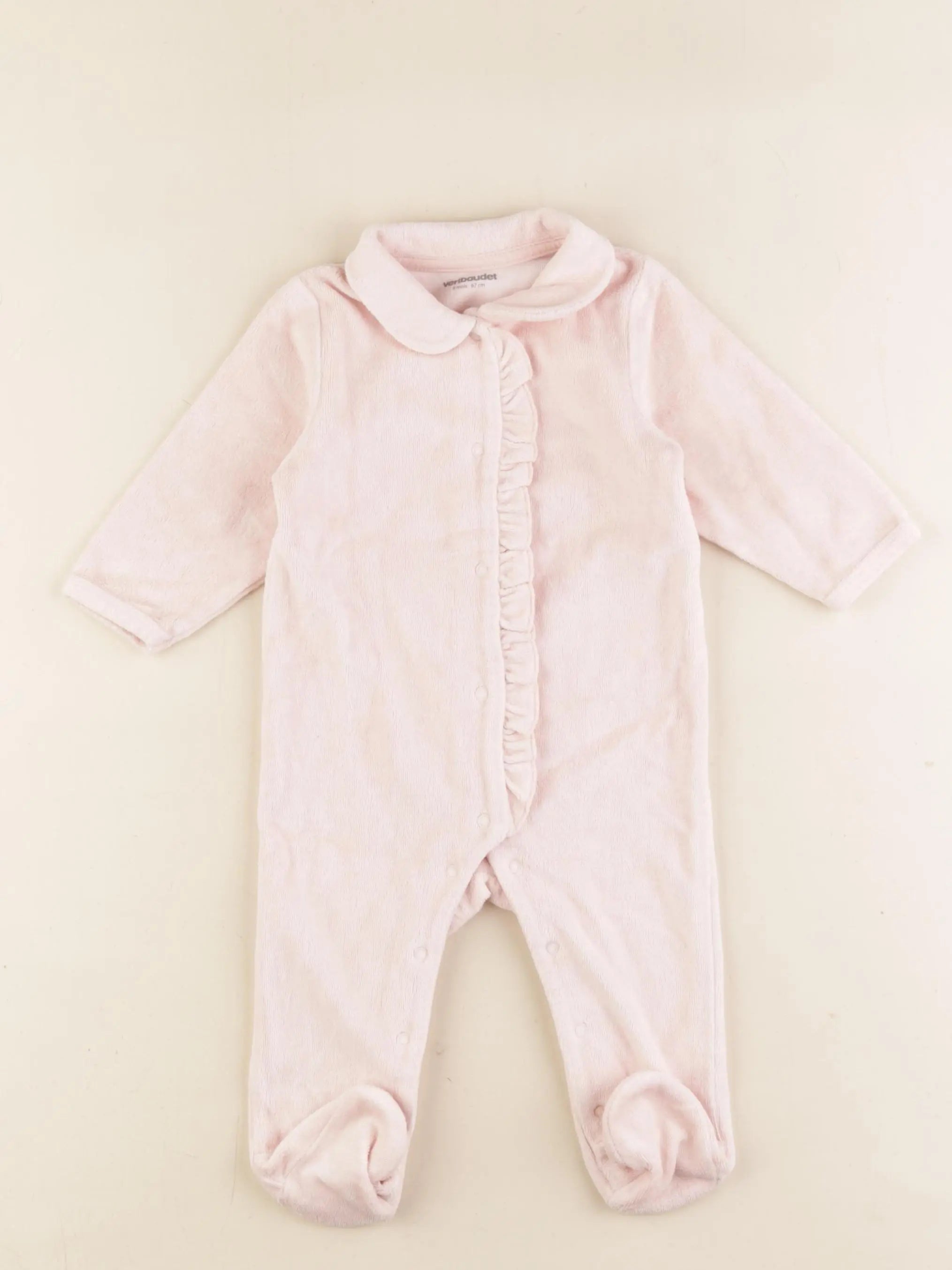 Vertbaudet - pyjama velours rose - 6 mois