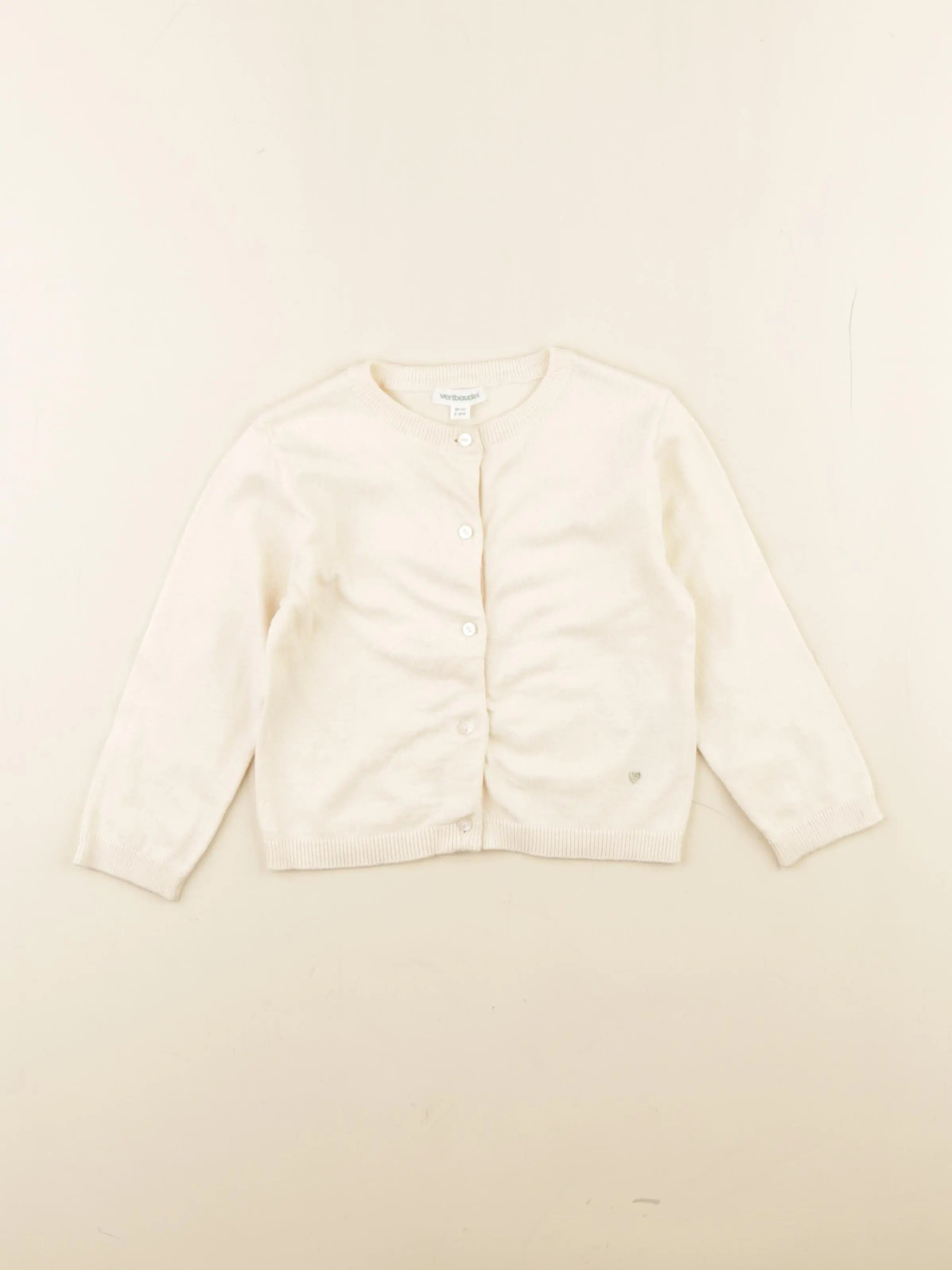 Vertbaudet - gilet beige - 2 ans