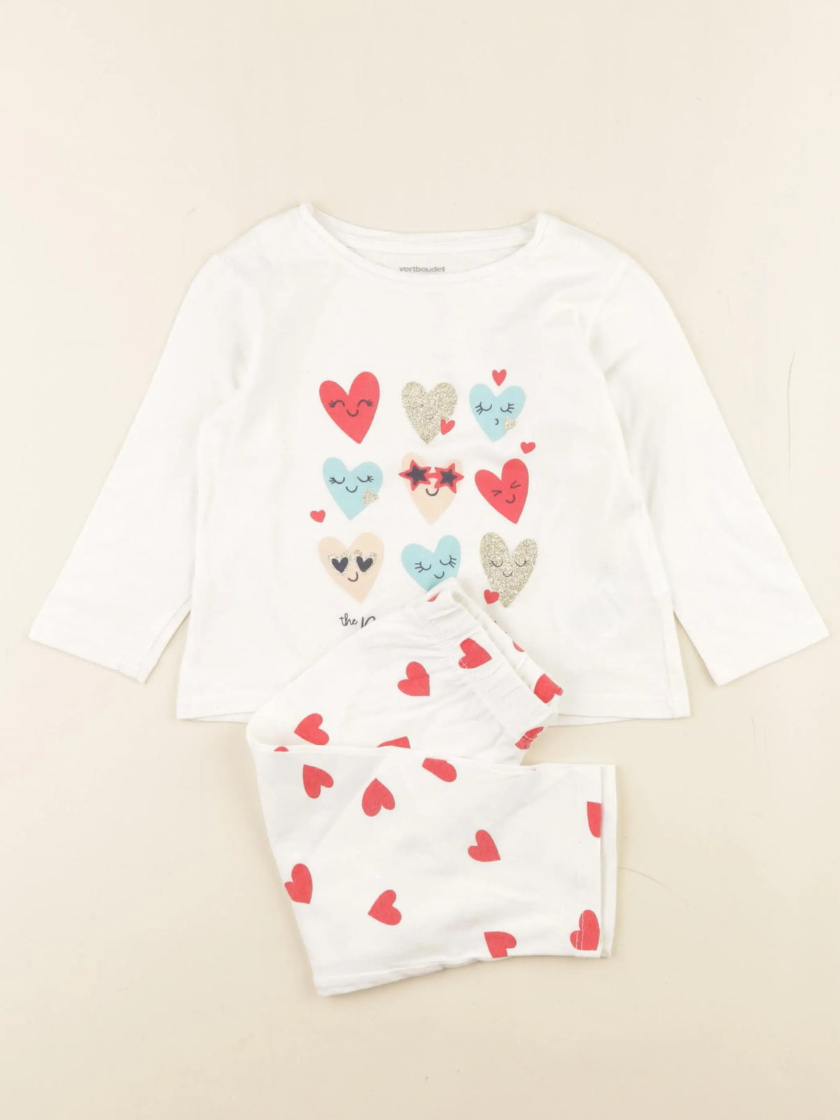 Vertbaudet - pyjama coton blanc - 2 ans