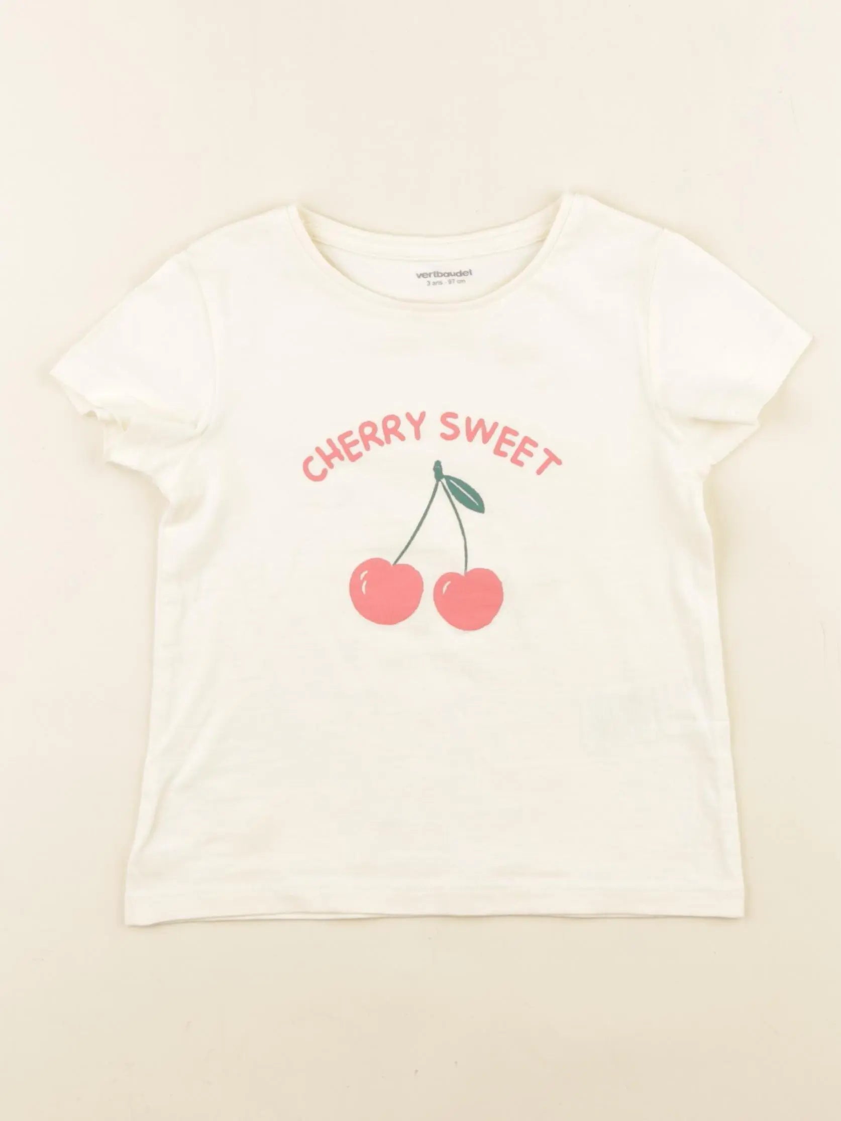 Vertbaudet - tee-shirt beige - 3 ans