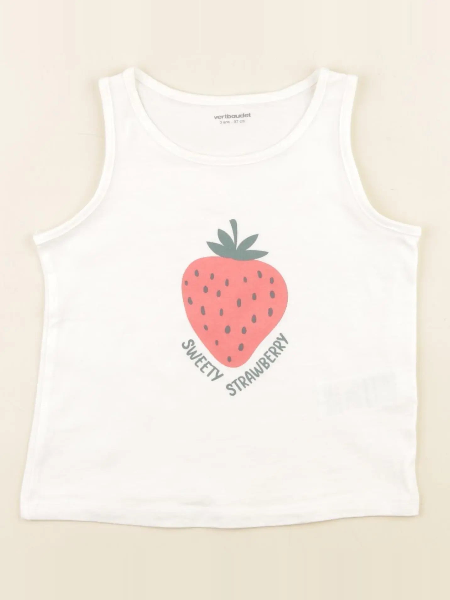 Vertbaudet - débardeur blanc - 3 ans