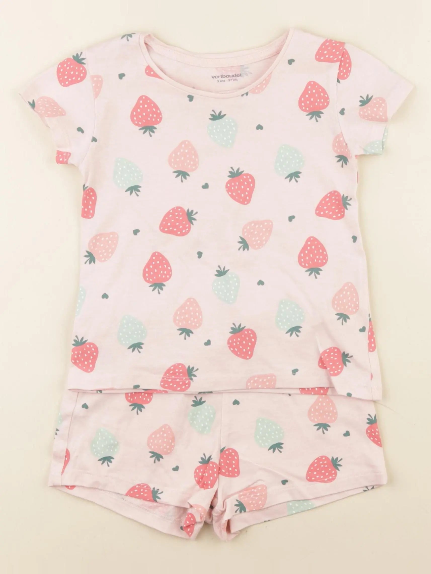 Vertbaudet - pyjama coton rose - 3 ans