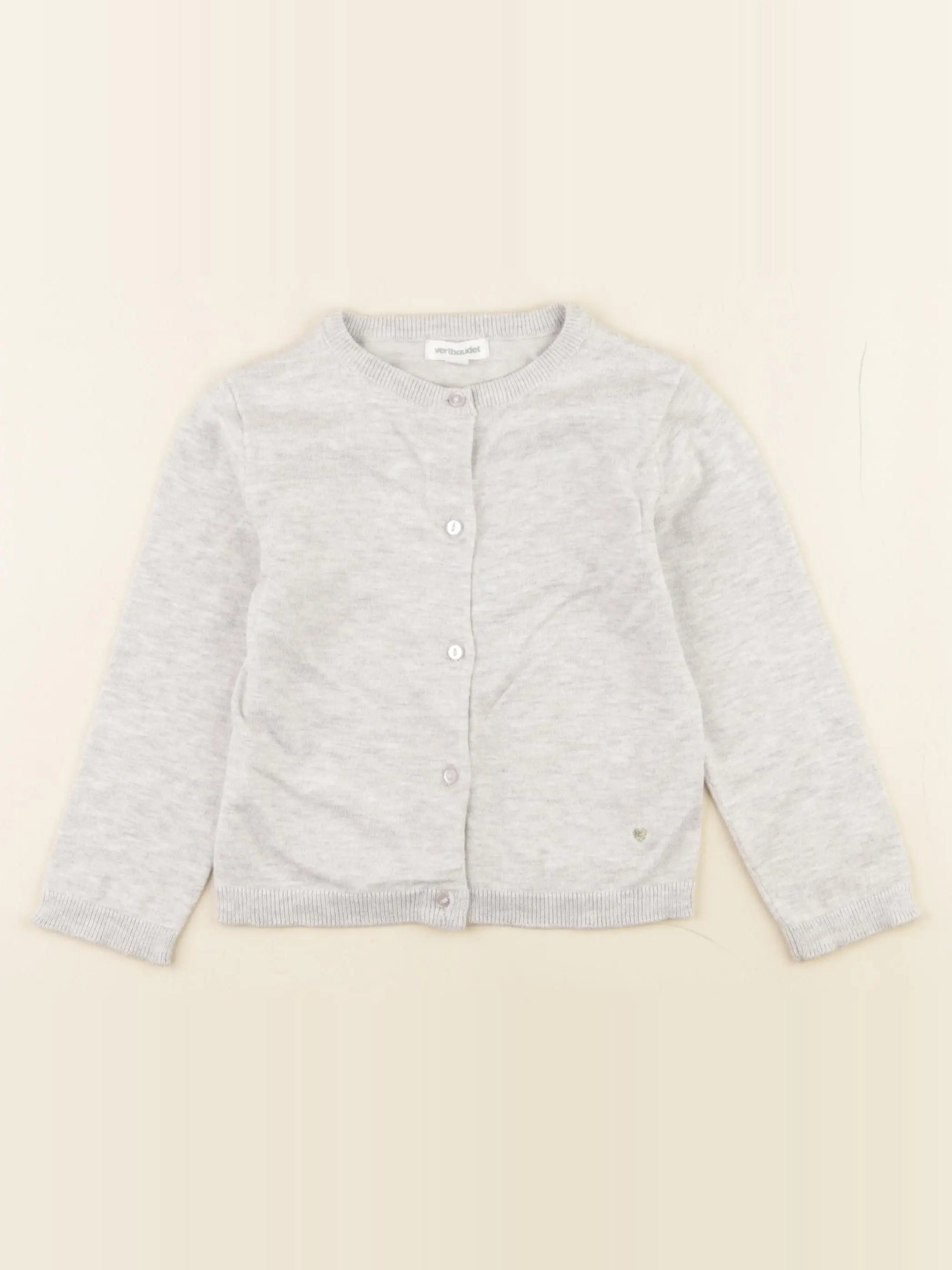 Vertbaudet - gilet coton gris - 3 ans