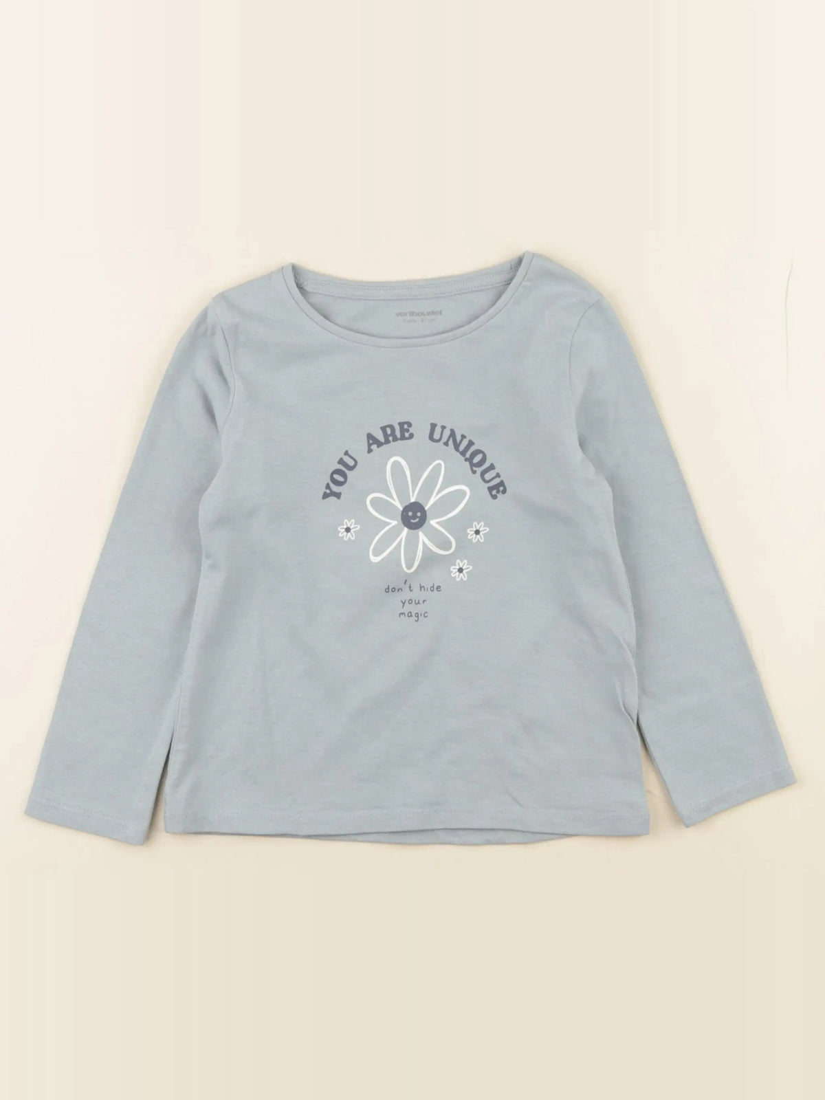 Vertbaudet - tee-shirt coton bleu - 3 ans