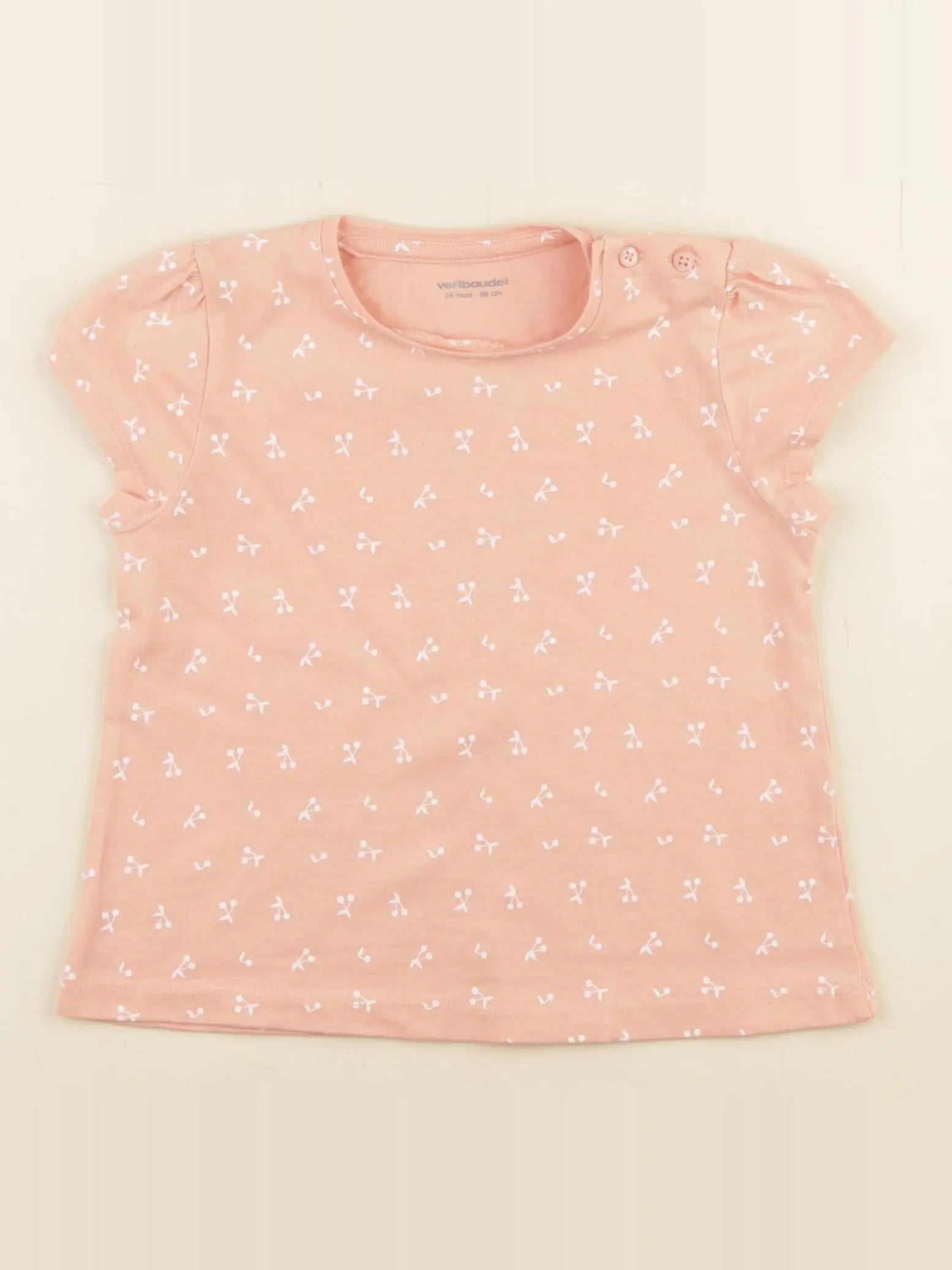 Vertbaudet - tee-shirt rose - 24 mois