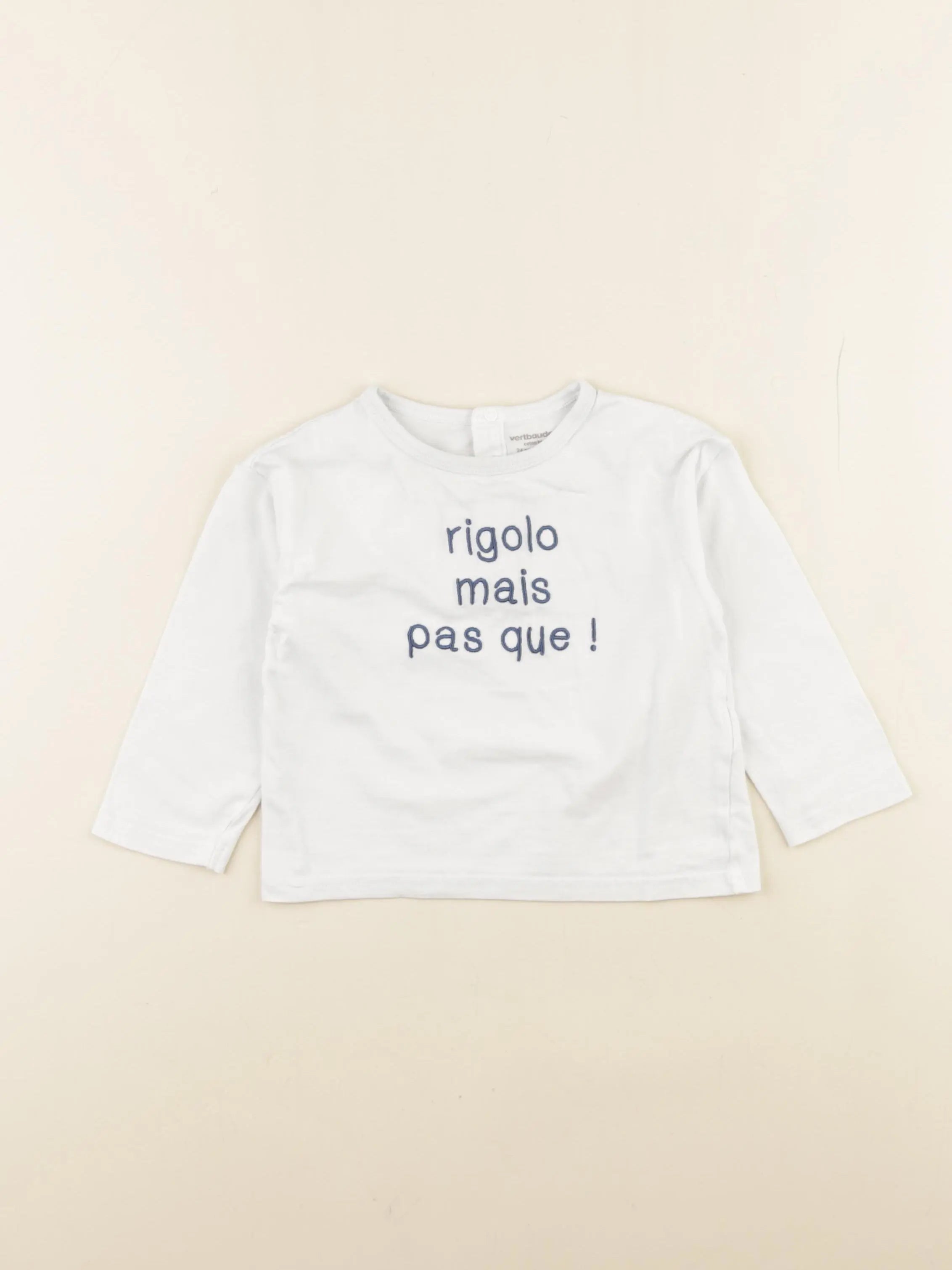 Vertbaudet - tee-shirt blanc - 24 mois