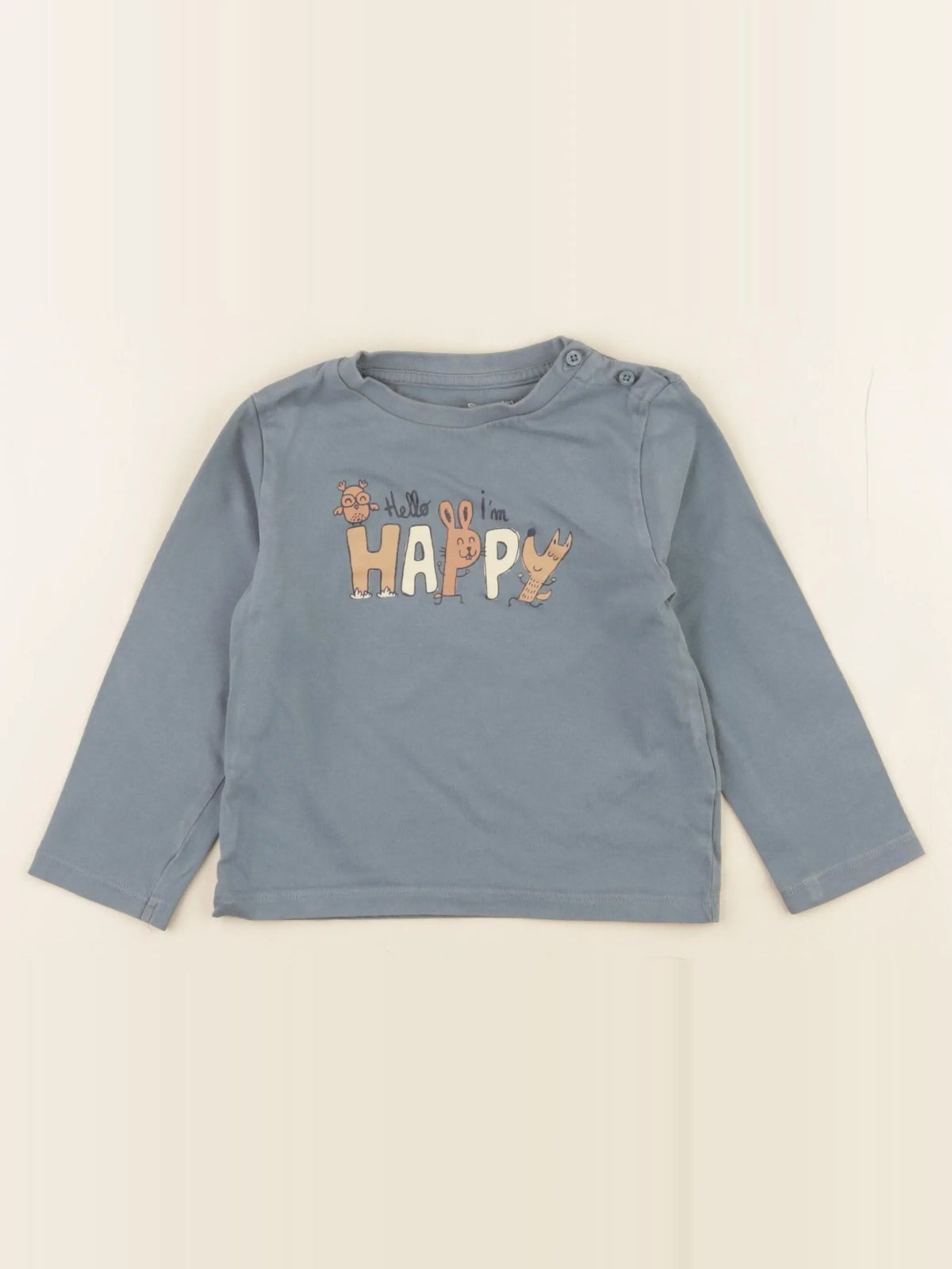 Vertbaudet - tee-shirt bleu - 24 mois