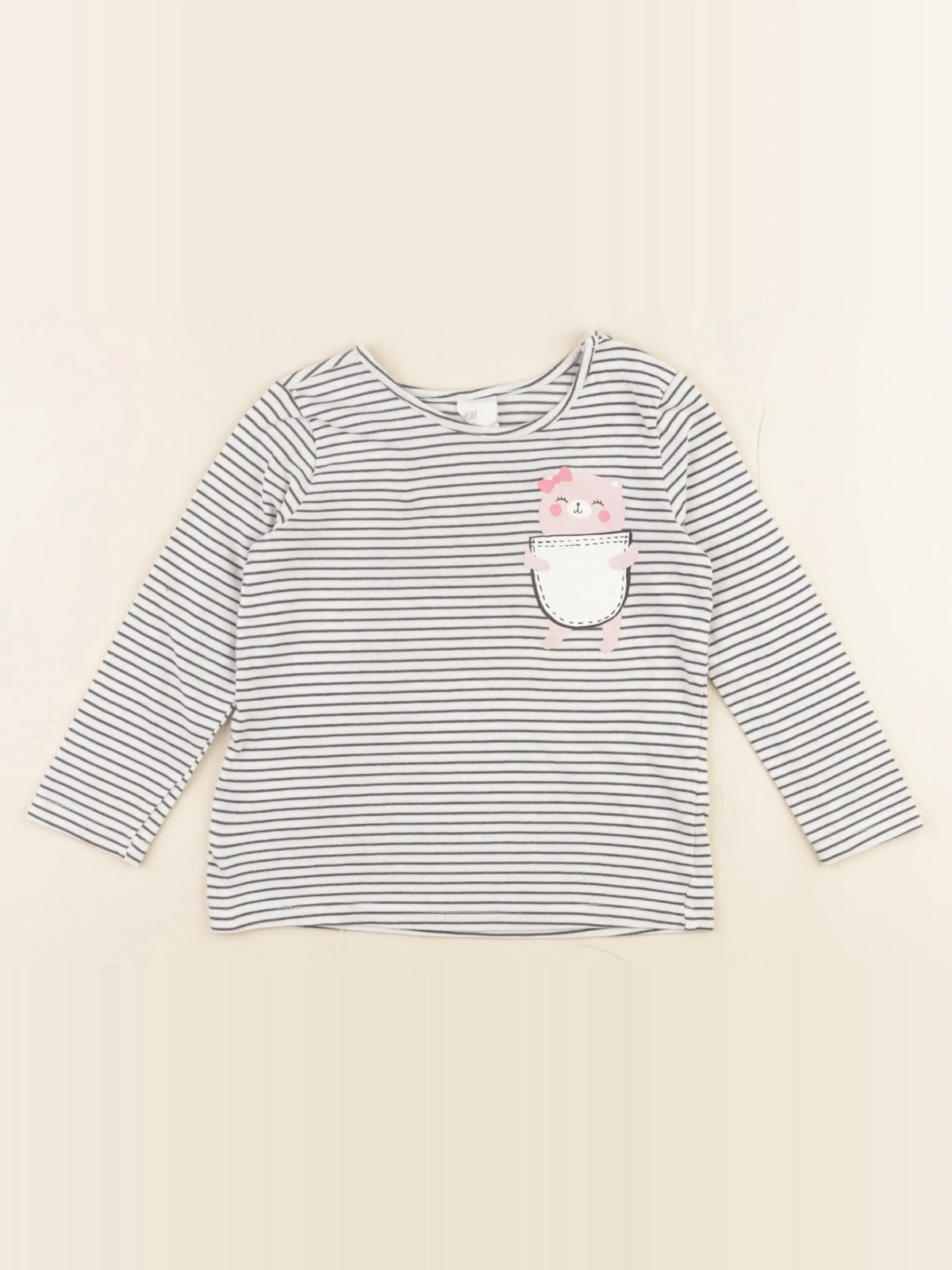 H&M - tee-shirt blanc, bleu - 18/24 mois