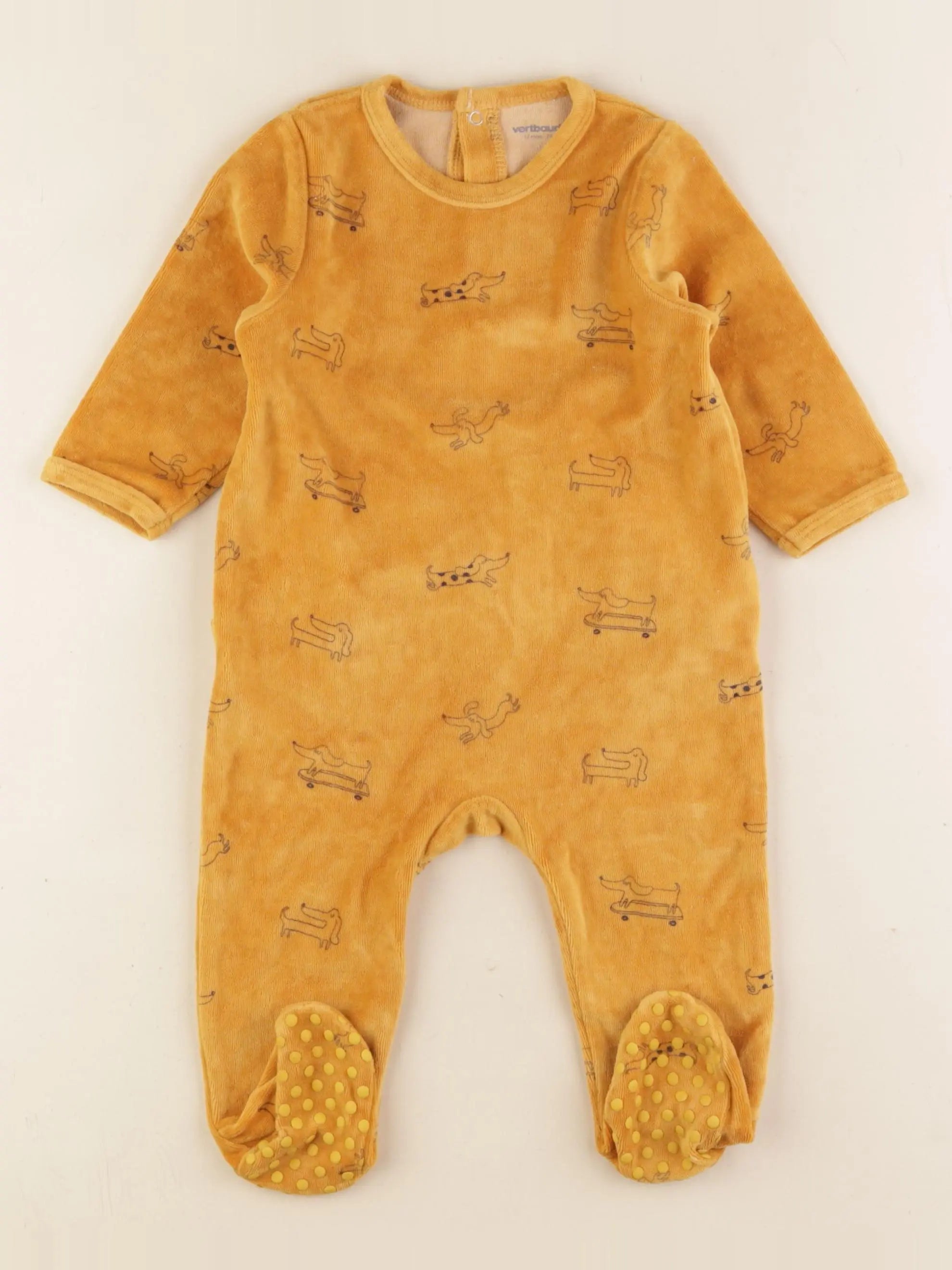 Vertbaudet - pyjama velours jaune - 12 mois