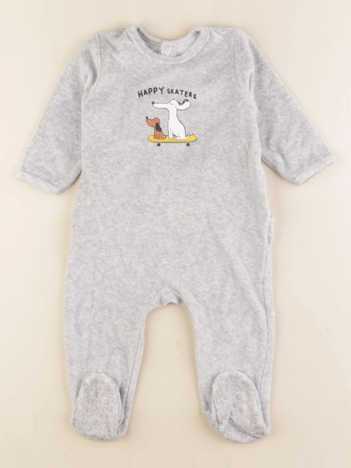 Vertbaudet - pyjama velours gris - 12 mois
