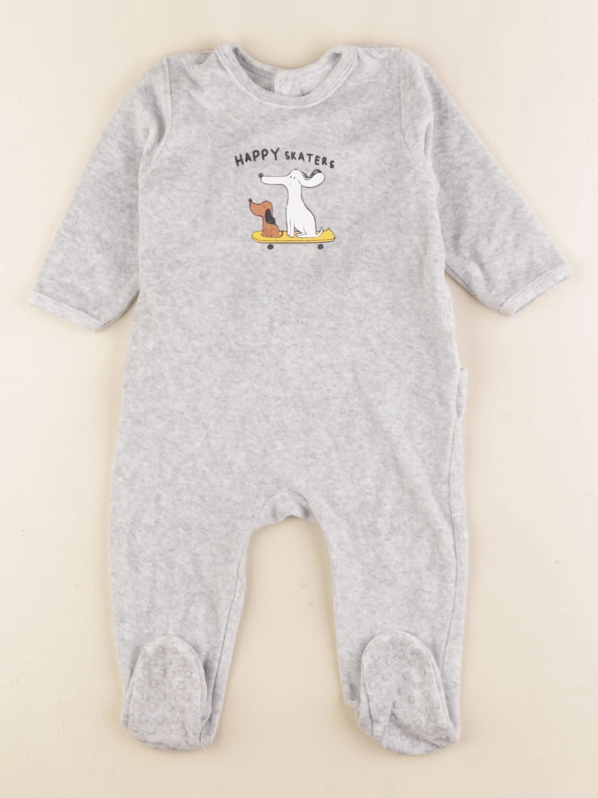 Vertbaudet - pyjama velours gris - 12 mois