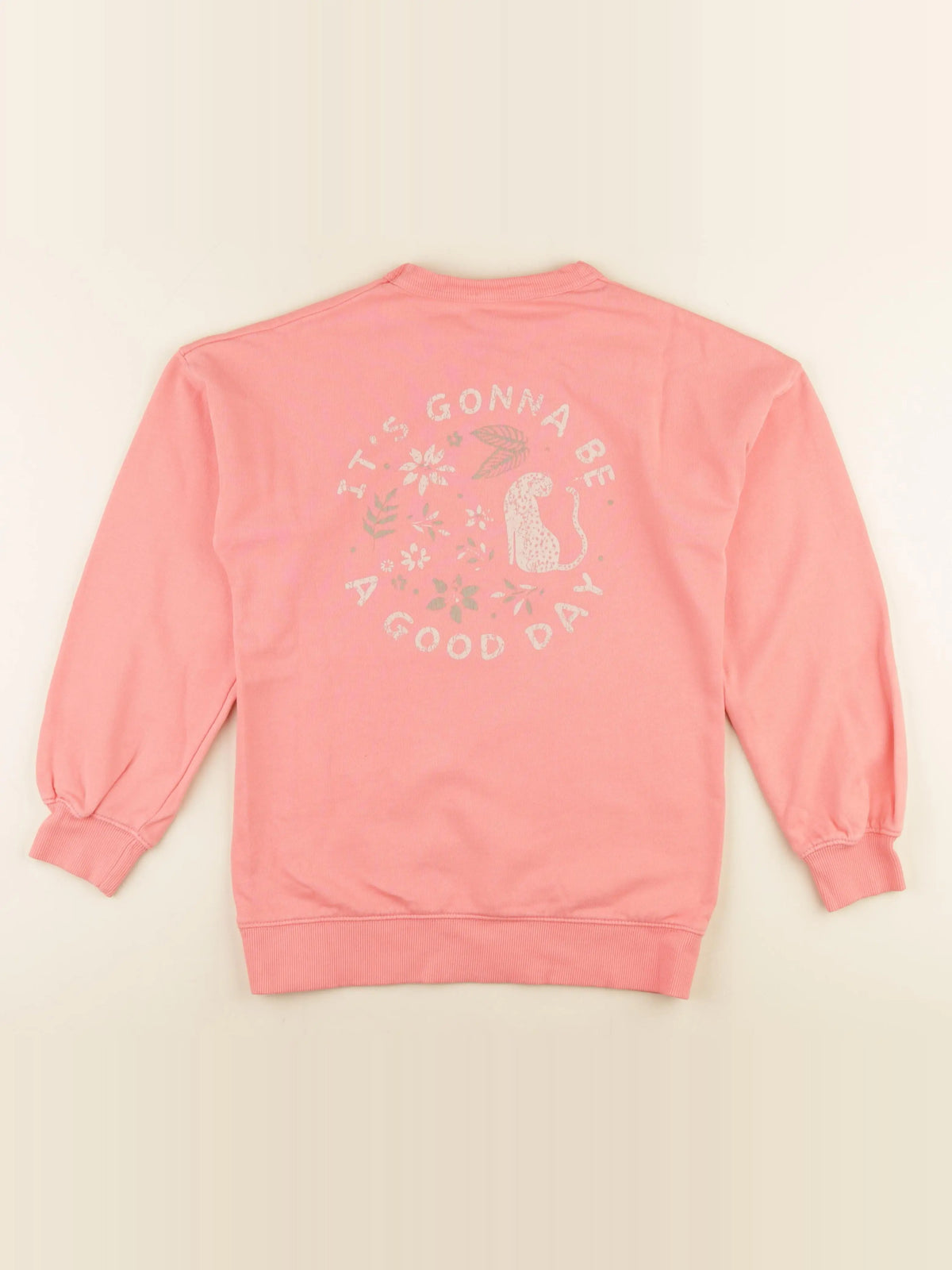 Vertbaudet - sweat imprimé au dos orange - 14 ans