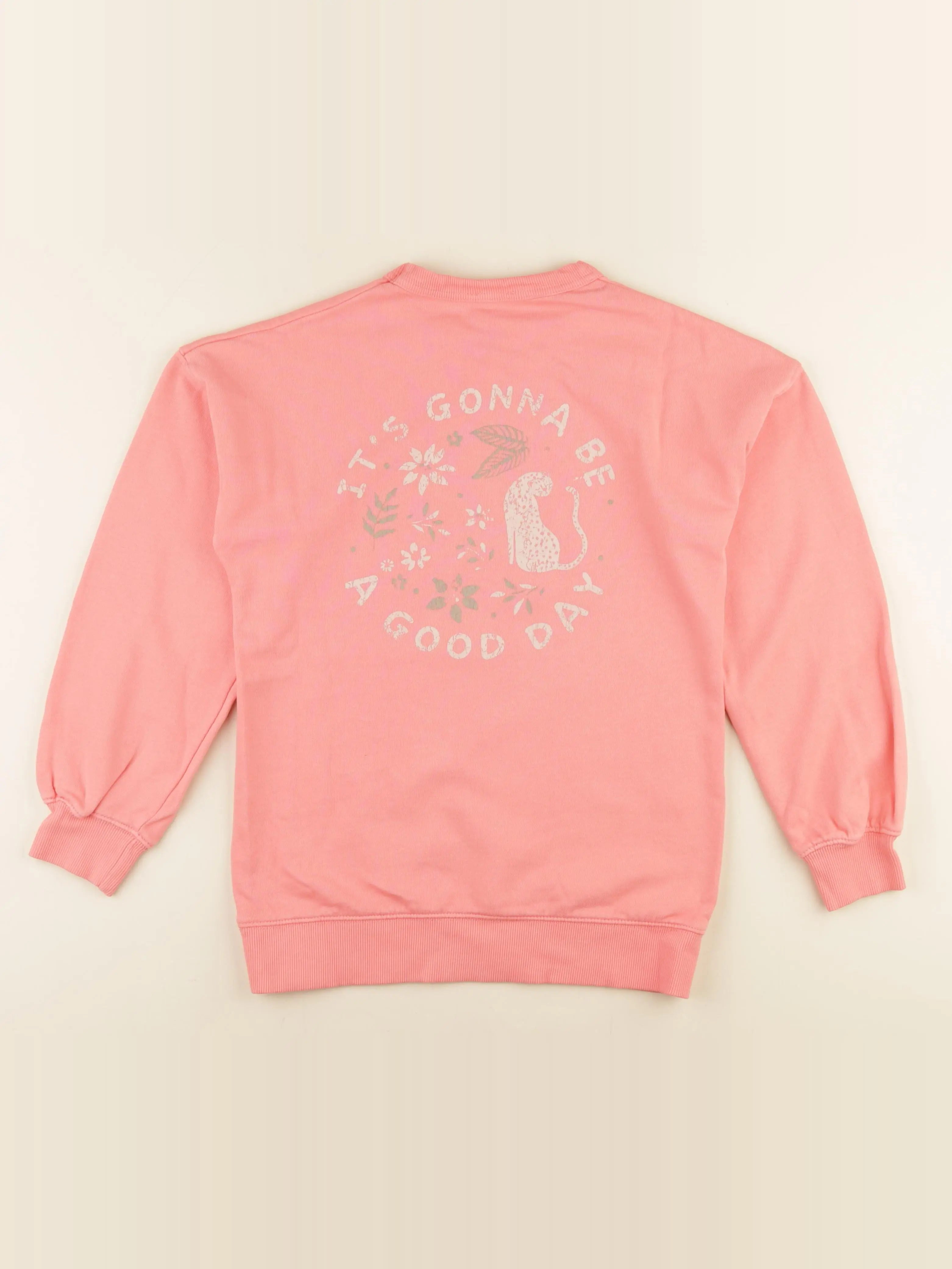 Vertbaudet - sweat imprimé au dos orange - 14 ans