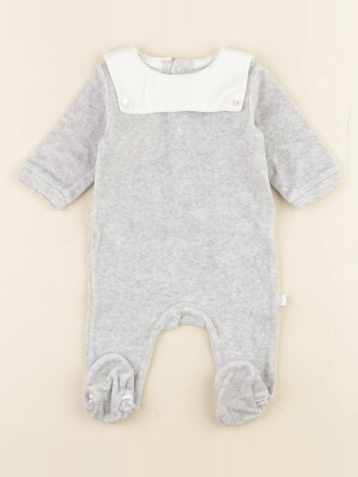 Jacadi - pyjama velours gris - 1 mois