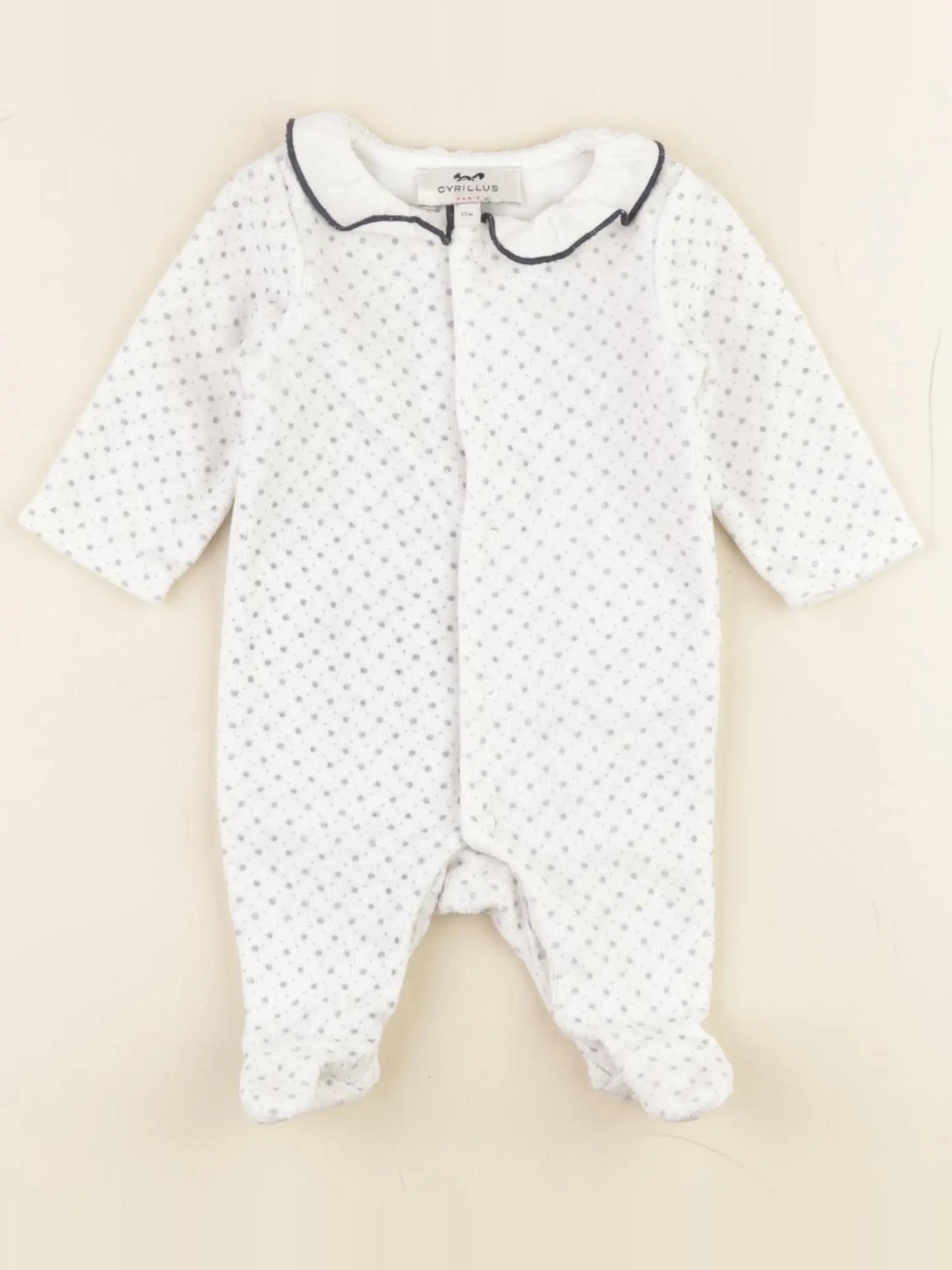 Cyrillus - pyjama velours blanc - 0 mois