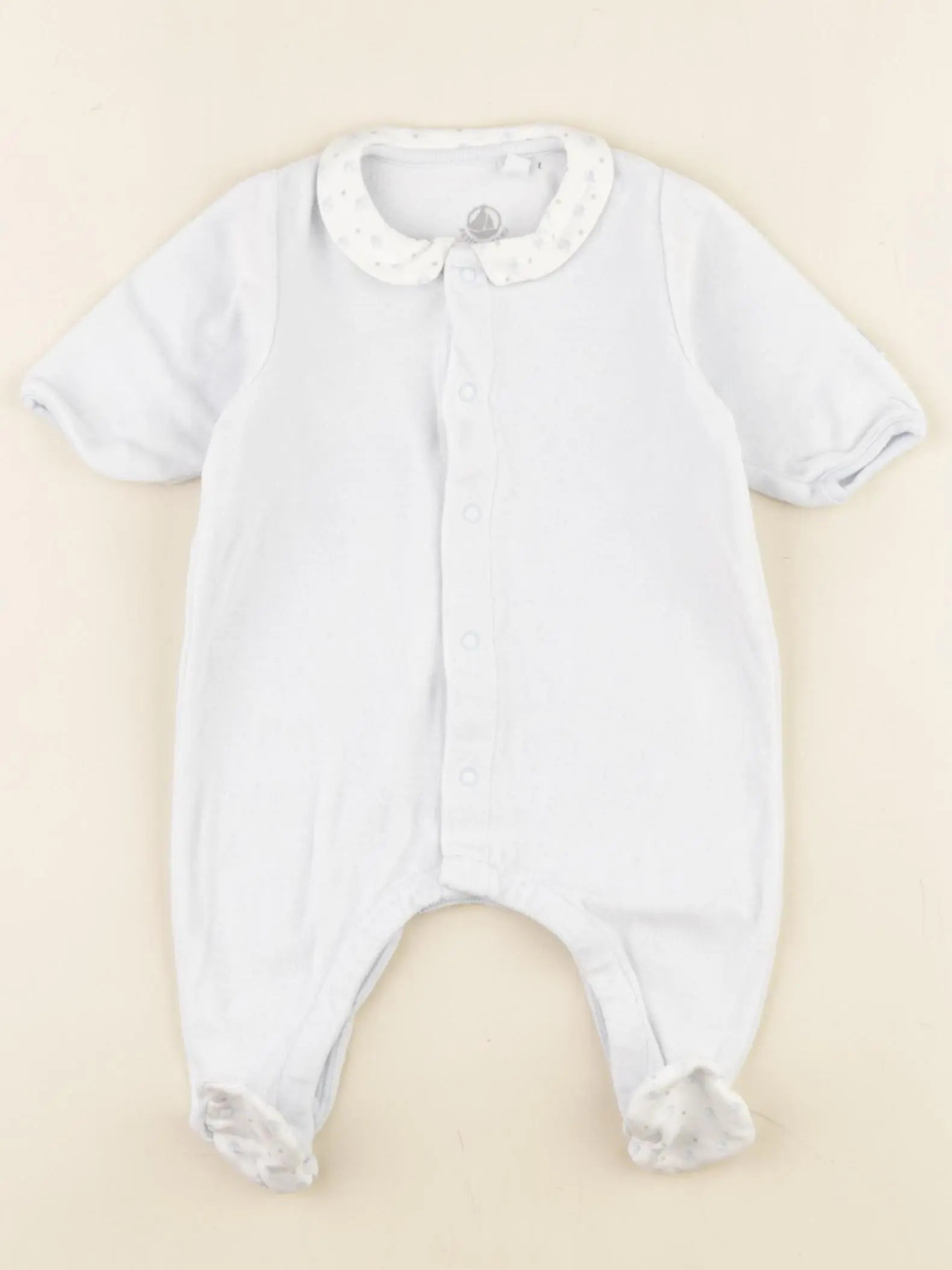 Petit Bateau - pyjama velours bleu - 1 mois