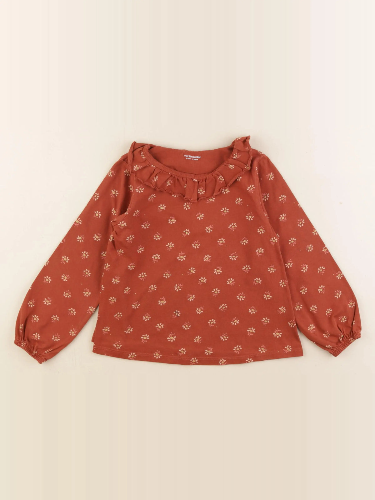 Vertbaudet - tee-shirt marron, or - 6 ans