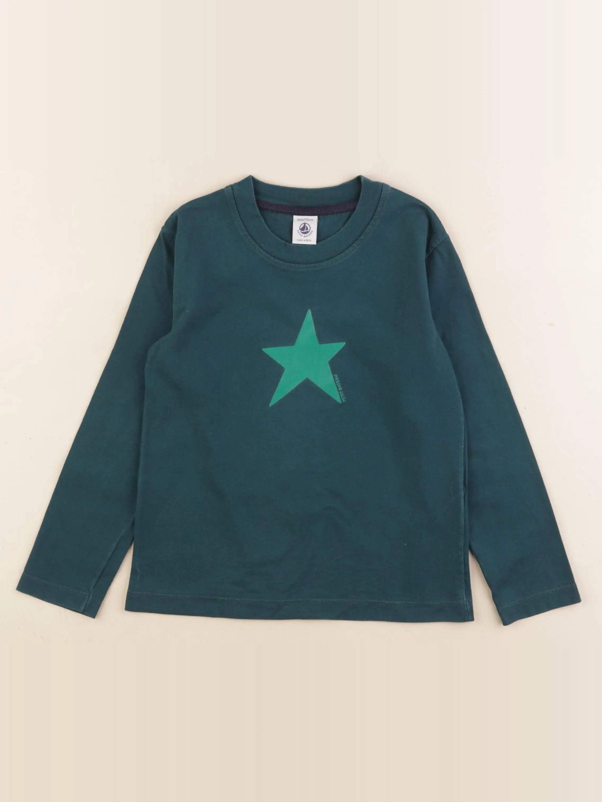Petit Bateau - tee-shirt vert - 6 ans