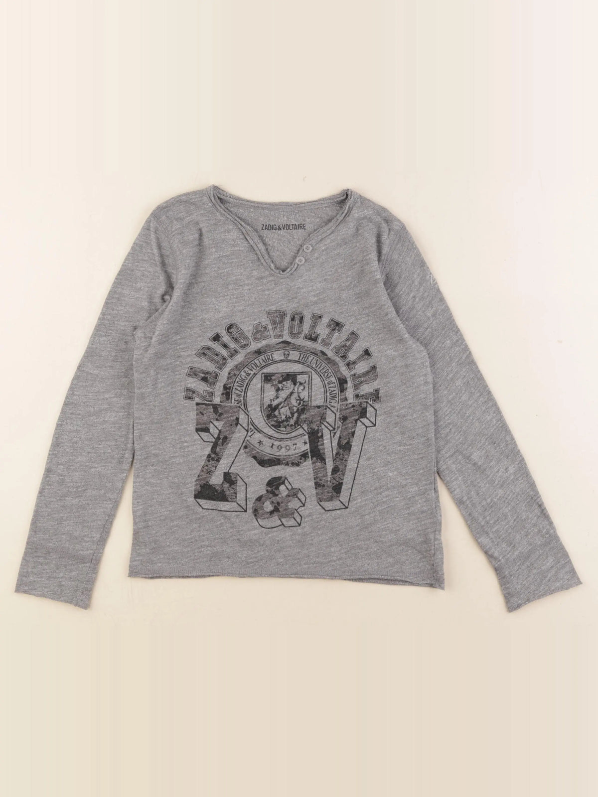 Zadig & Voltaire - tee-shirt gris - 6 ans
