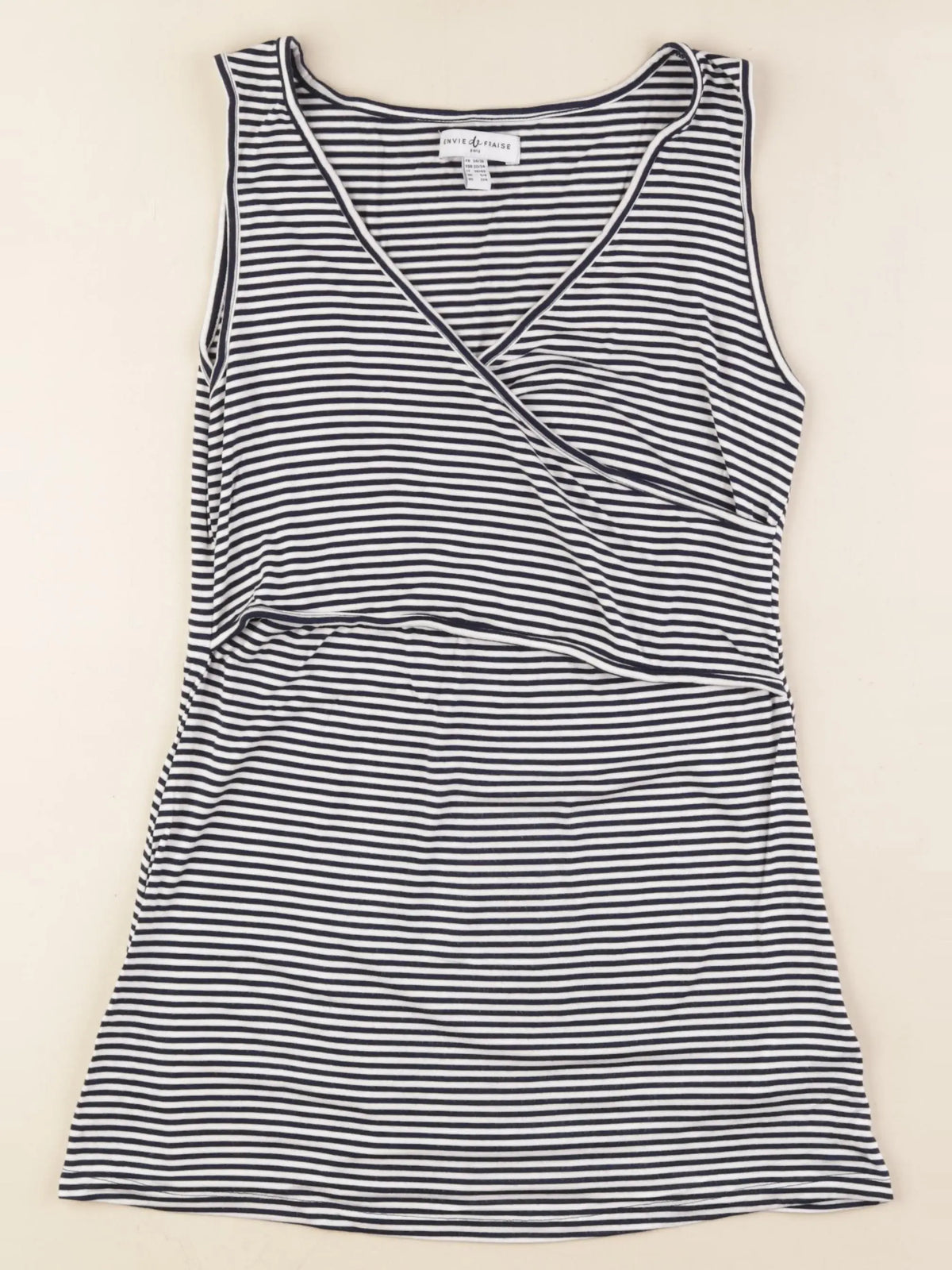 Envie de fraise - débardeur grossesse, allaitement bleu, blanc - 34 à 36