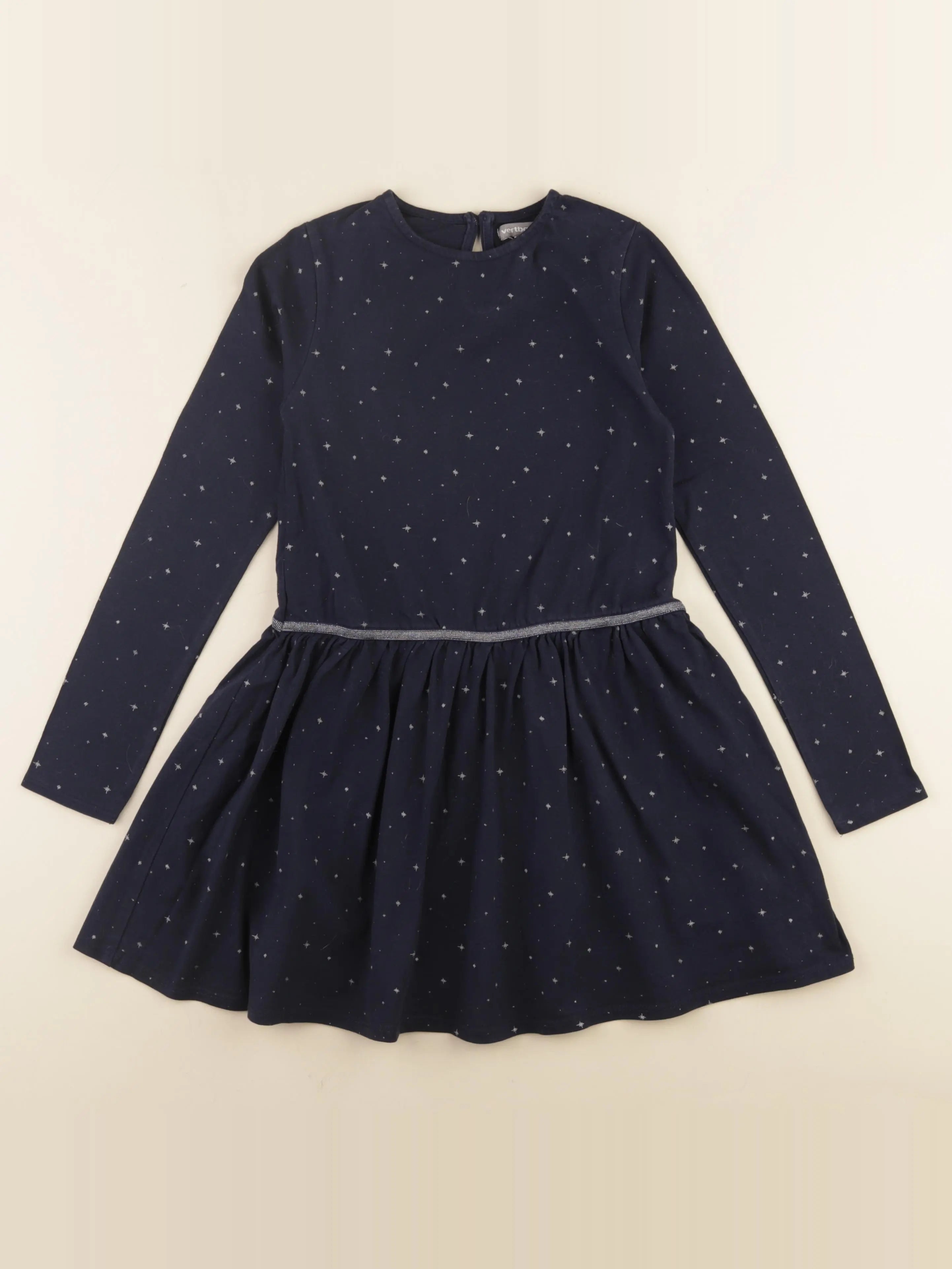 Vertbaudet - robe bleu, argent - 7 ans