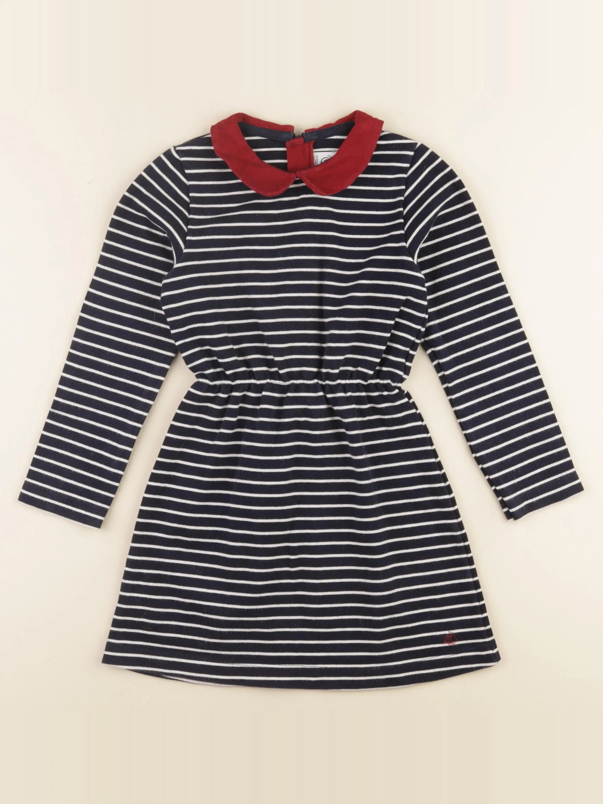 Petit Bateau - robe bleu, blanc - 6 ans