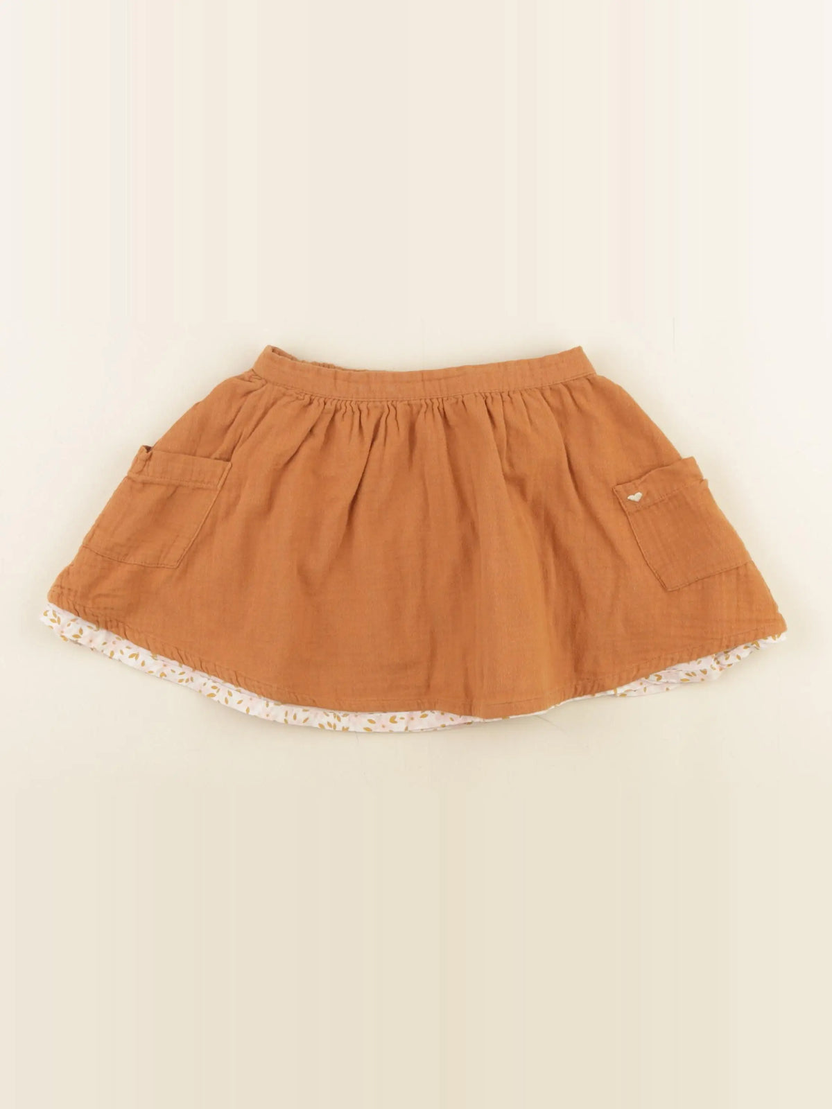 Vertbaudet - jupe marron, or - 4 ans