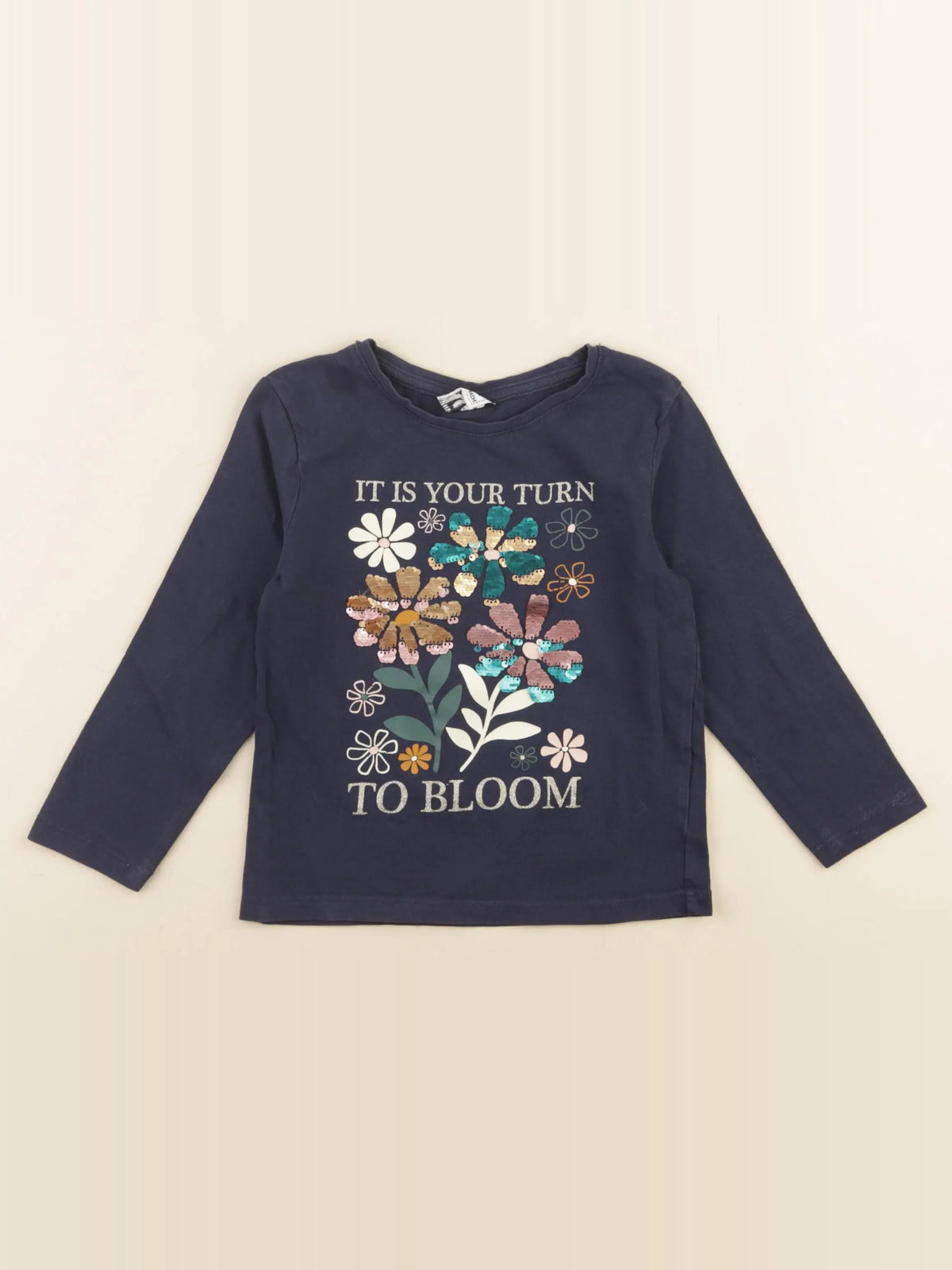 Tape à l'oeil - tee-shirt bleu, or - 2/3 ans