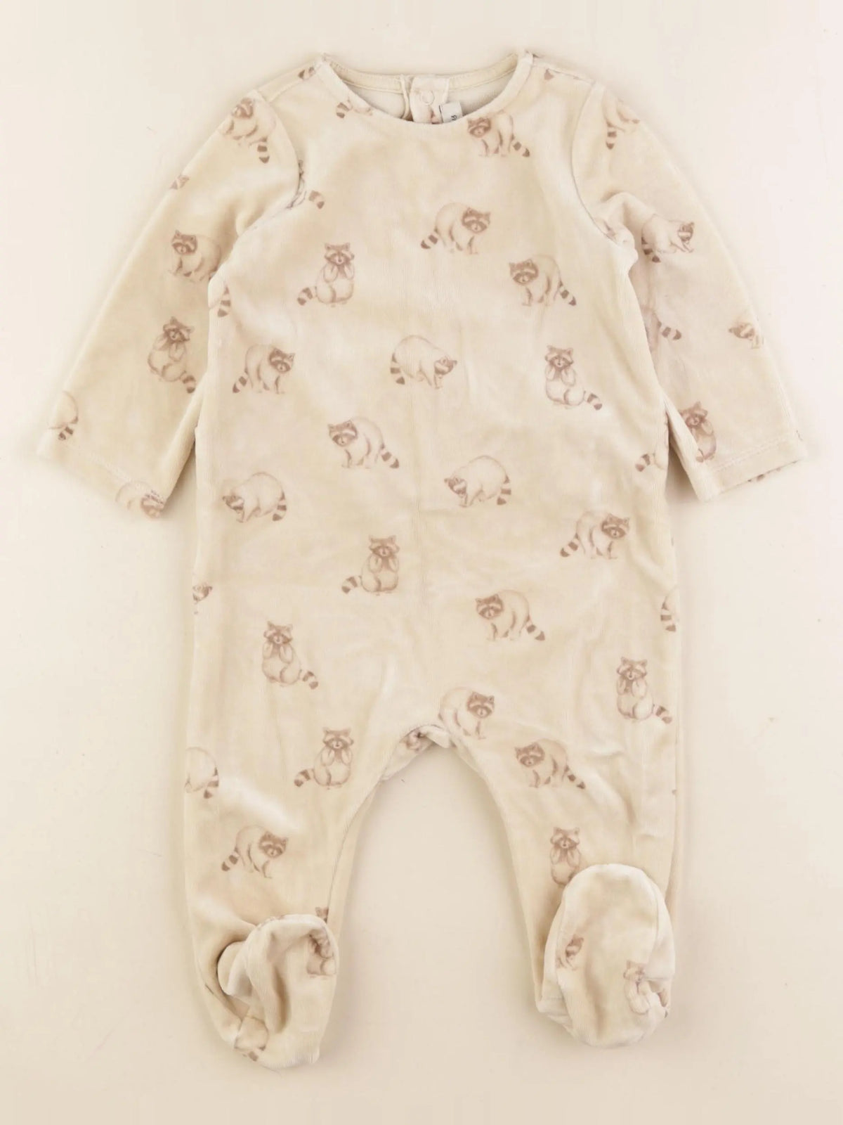 Natalys - pyjama velours beige - 9 mois
