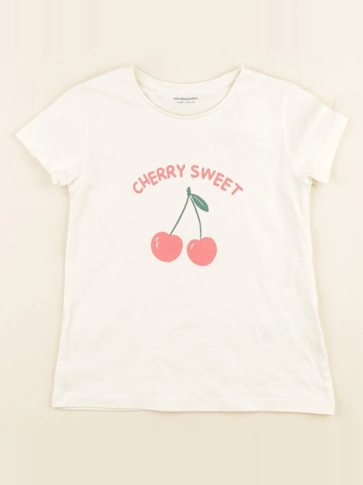 Vertbaudet - tee-shirt beige - 4 ans