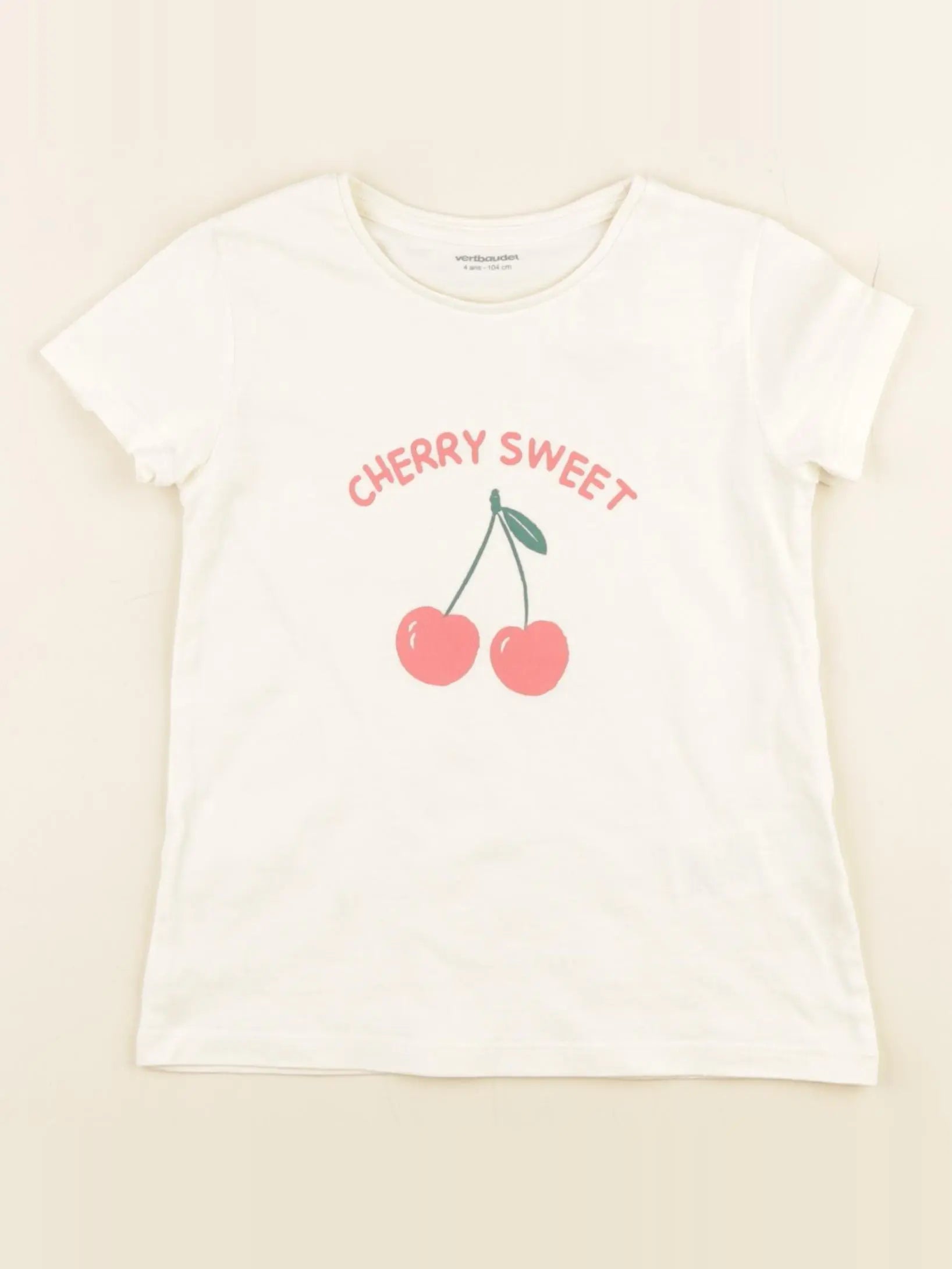 Vertbaudet - tee-shirt beige - 4 ans