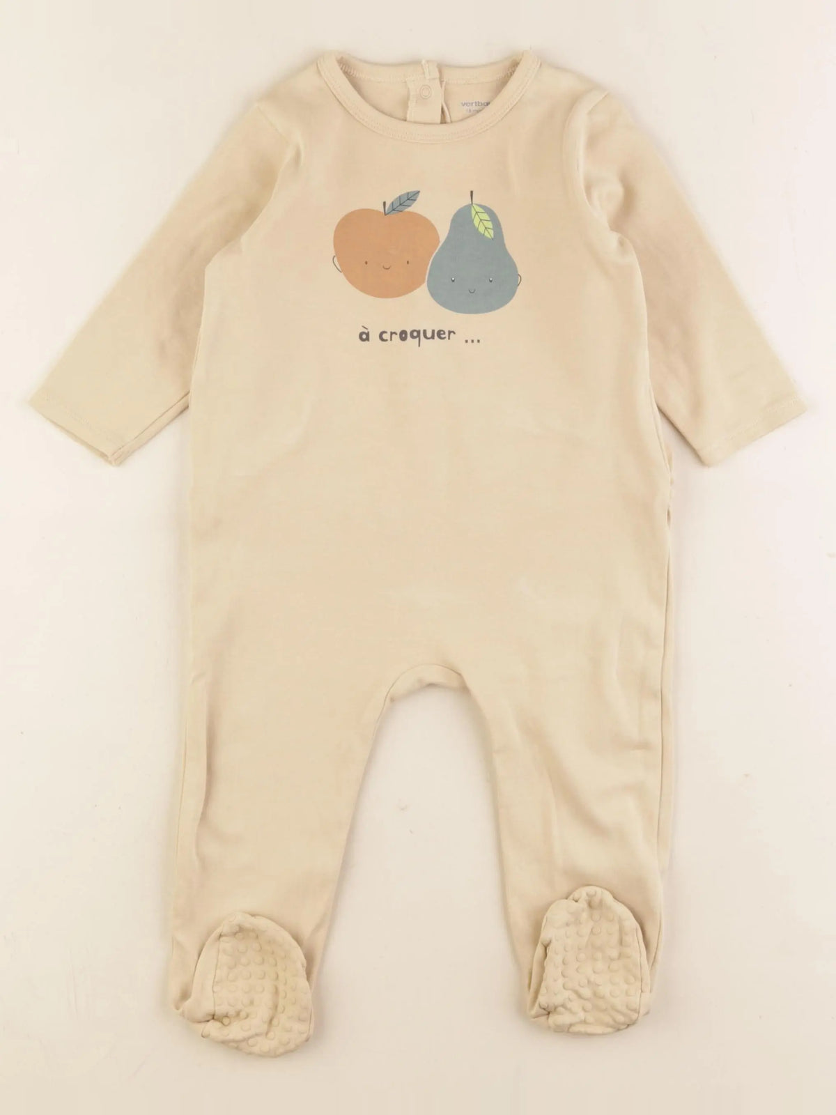 Vertbaudet - pyjama coton beige - 18 mois