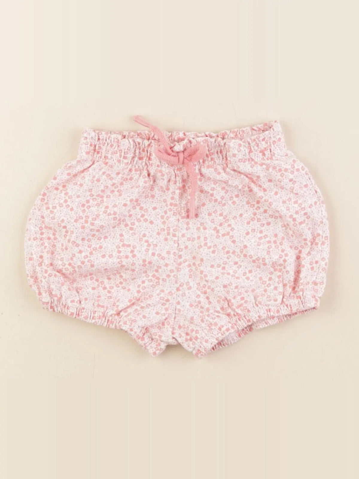 Vertbaudet - bloomer blanc, rose - 9 mois