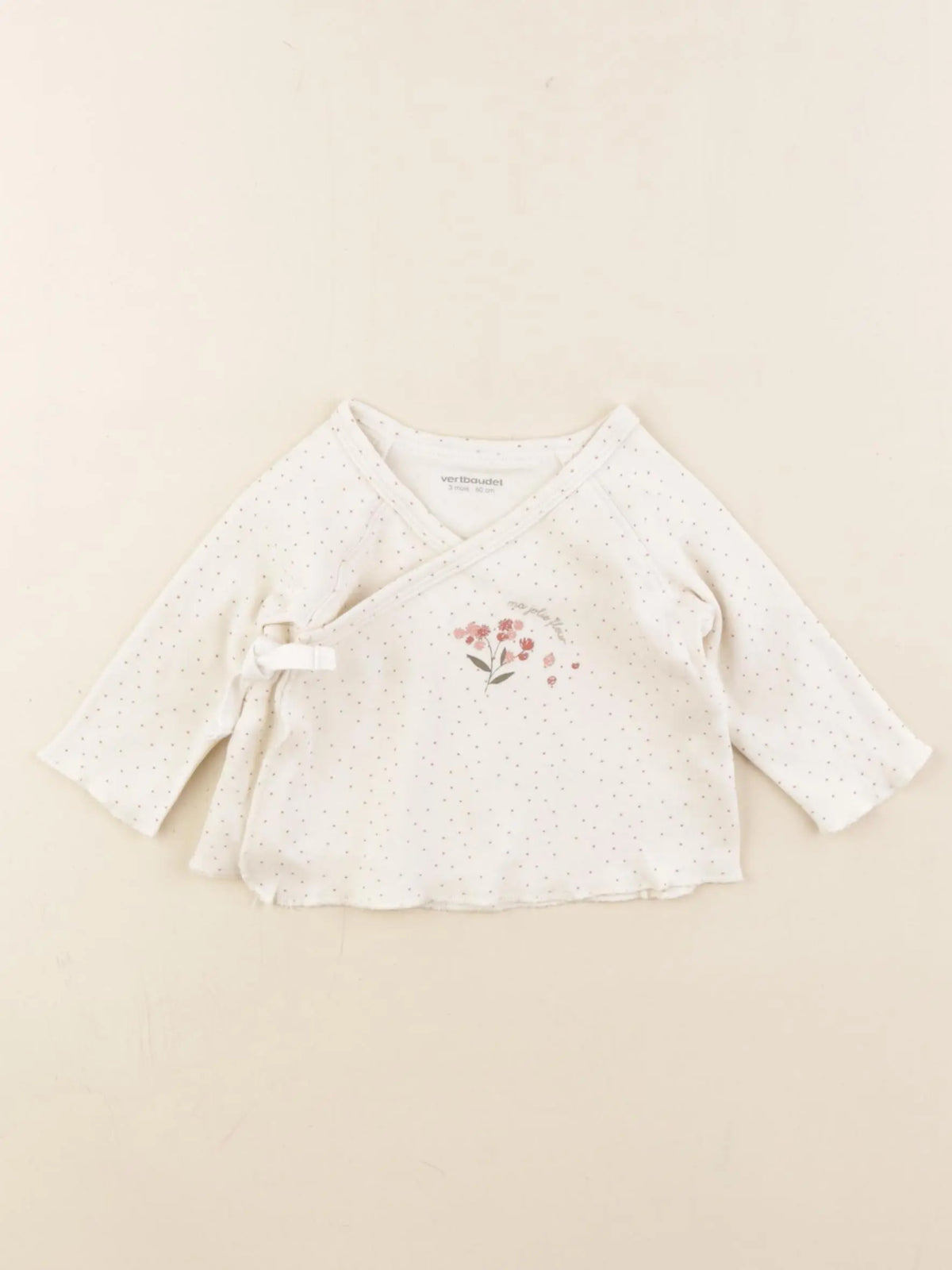 Vertbaudet - tee-shirt beige - 3 mois