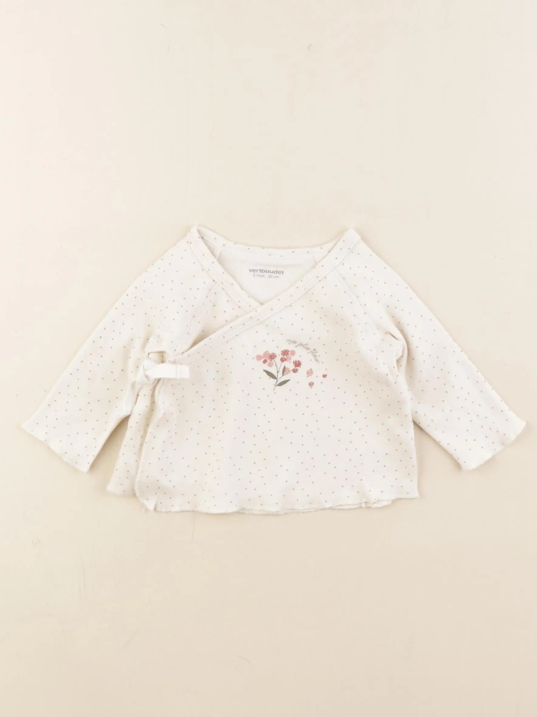 Vertbaudet - tee-shirt beige - 3 mois