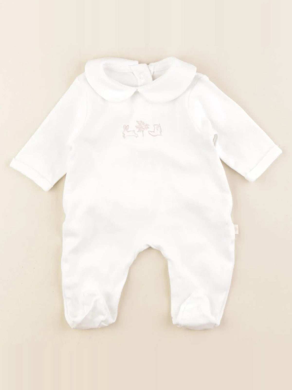 Vertbaudet - pyjama coton blanc - 0 mois