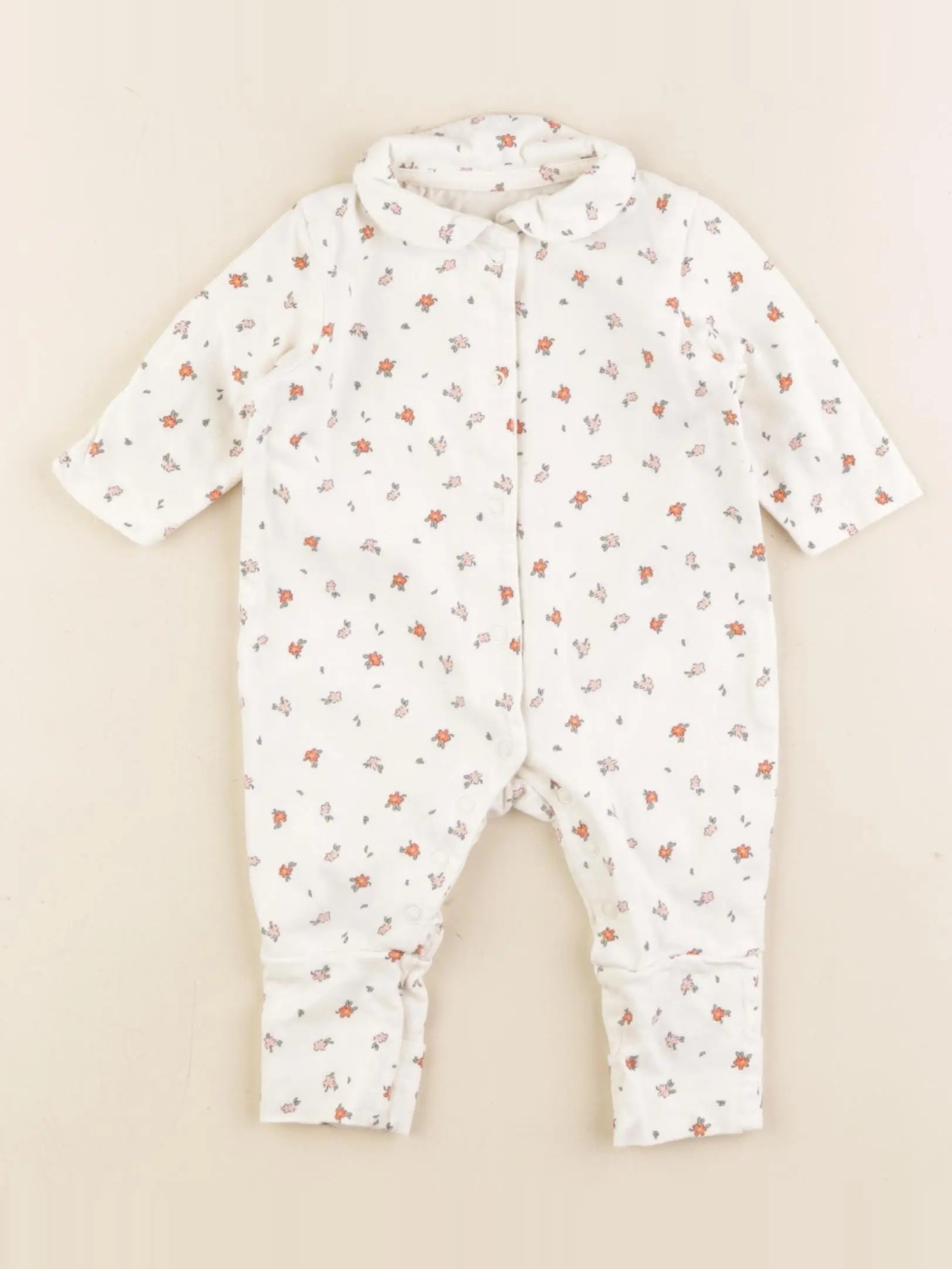 Vertbaudet - pyjama coton beige - 1 mois