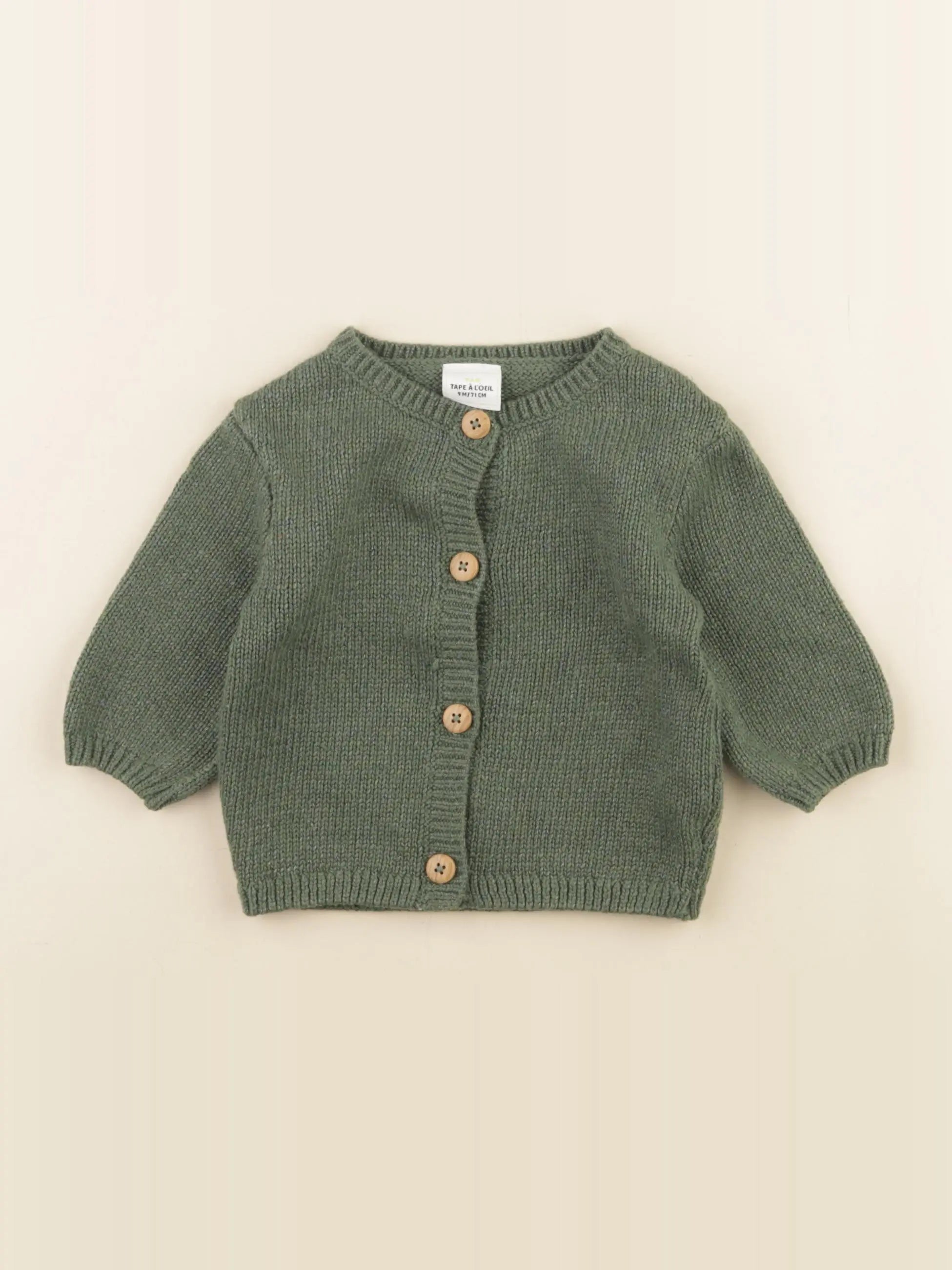 Tape à l'oeil - gilet vert - 9 mois