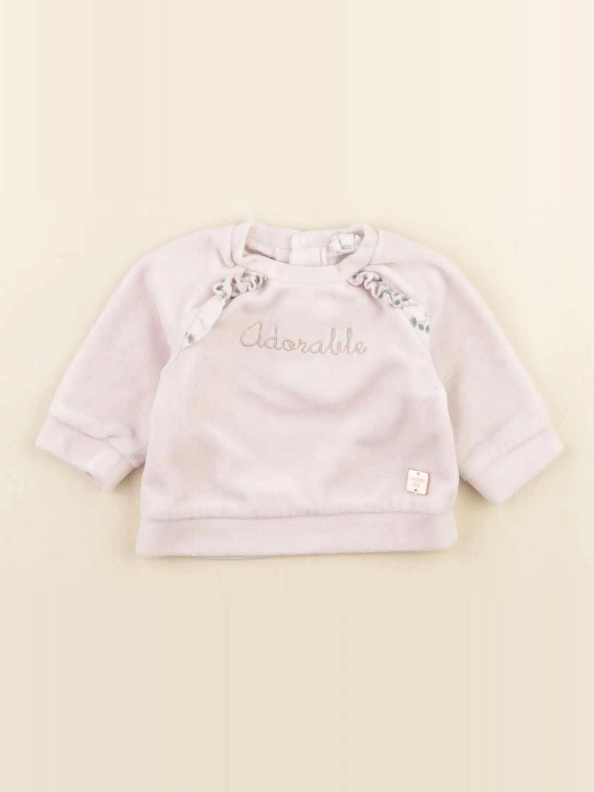 Carrément Beau - sweat rose - 1 mois