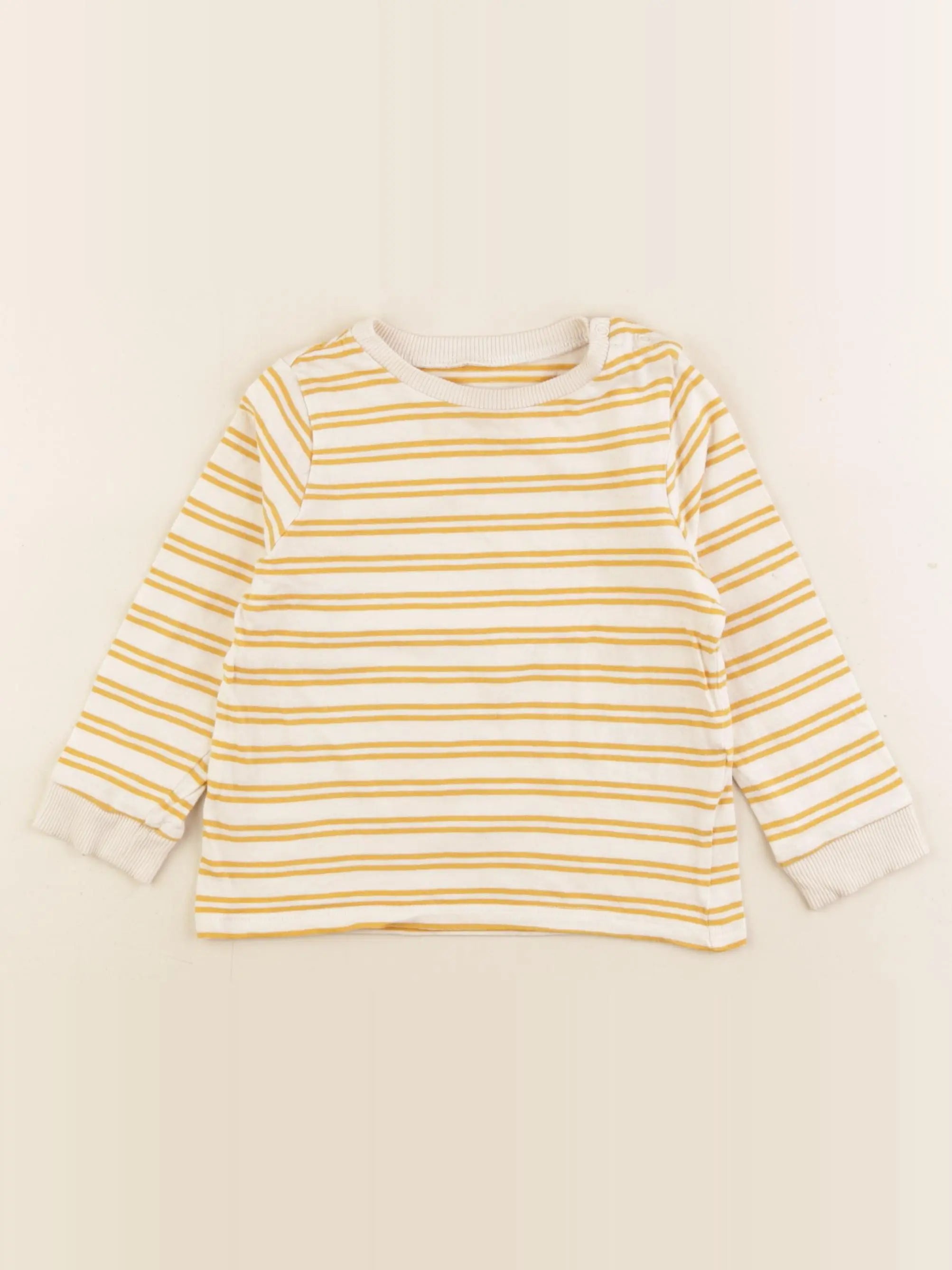 Vertbaudet - tee-shirt blanc, jaune - 24 mois