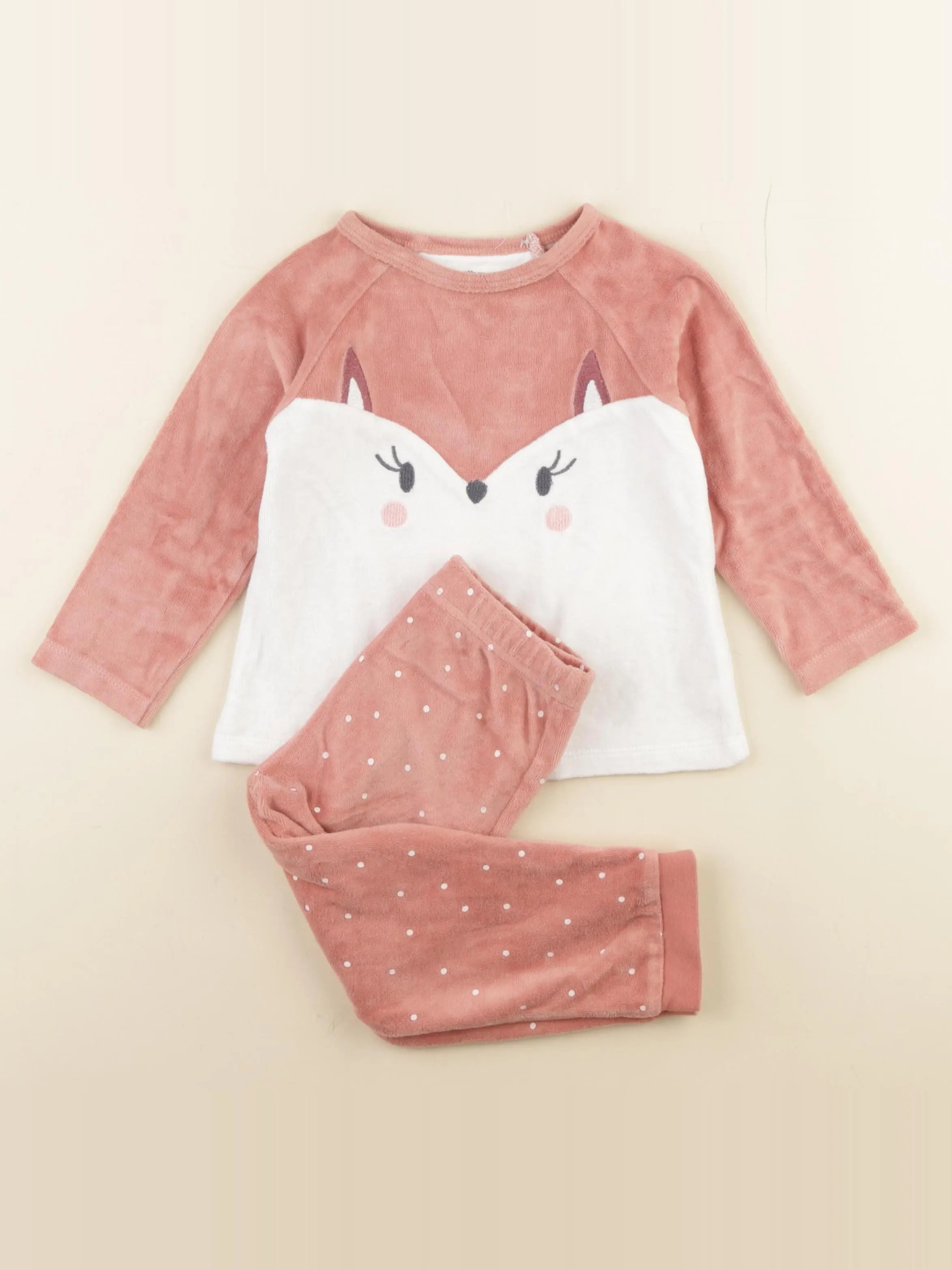 Vertbaudet - pyjama velours rose - 3 ans
