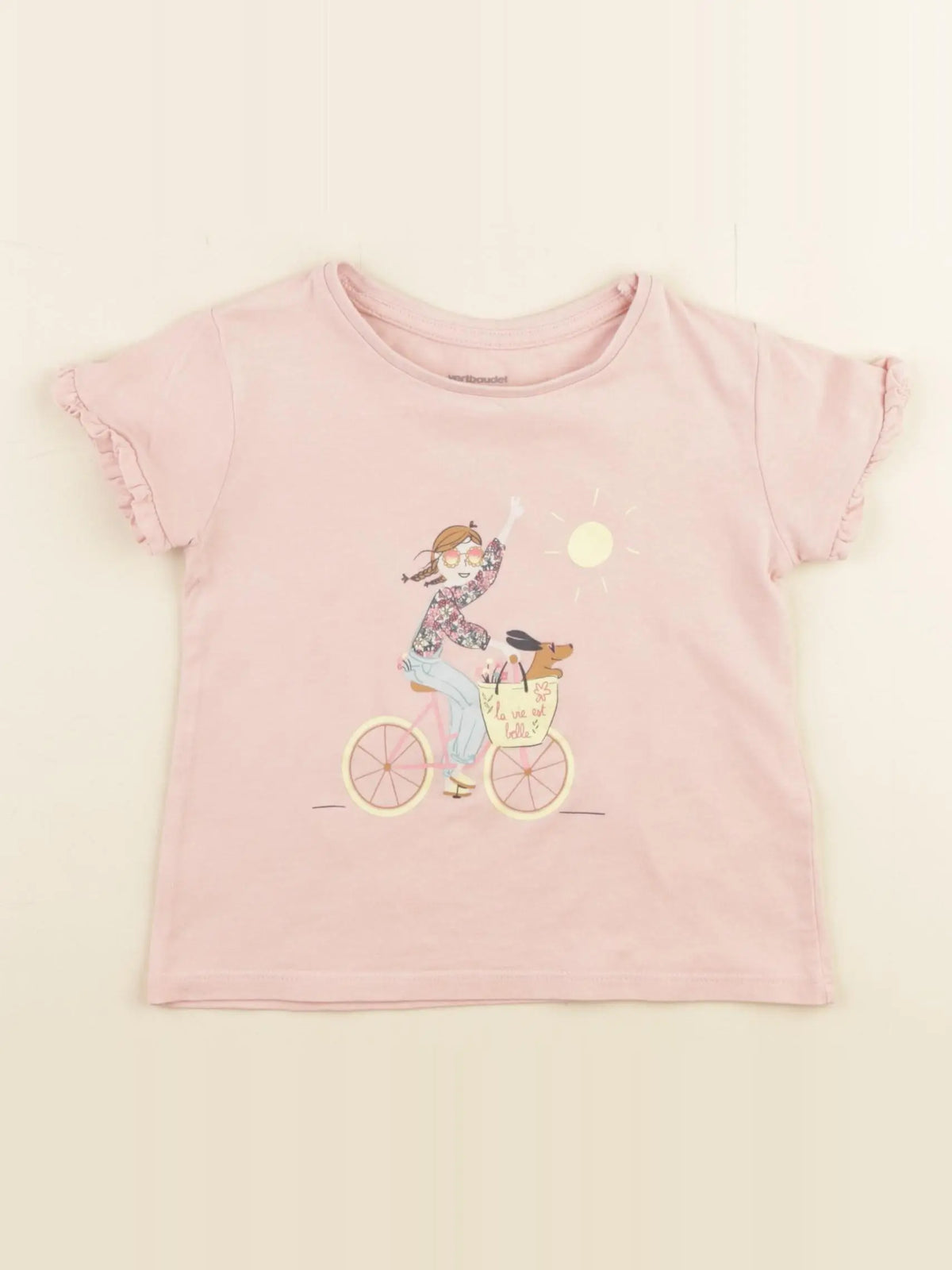 Vertbaudet - tee-shirt rose - 2 ans