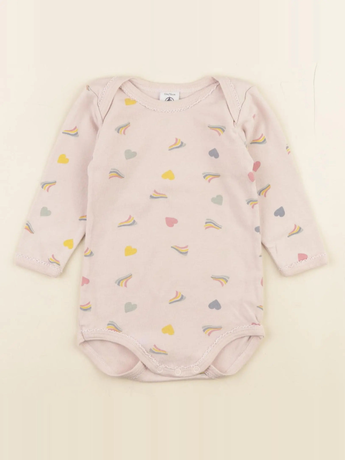 Petit Bateau - body rose - 12 mois