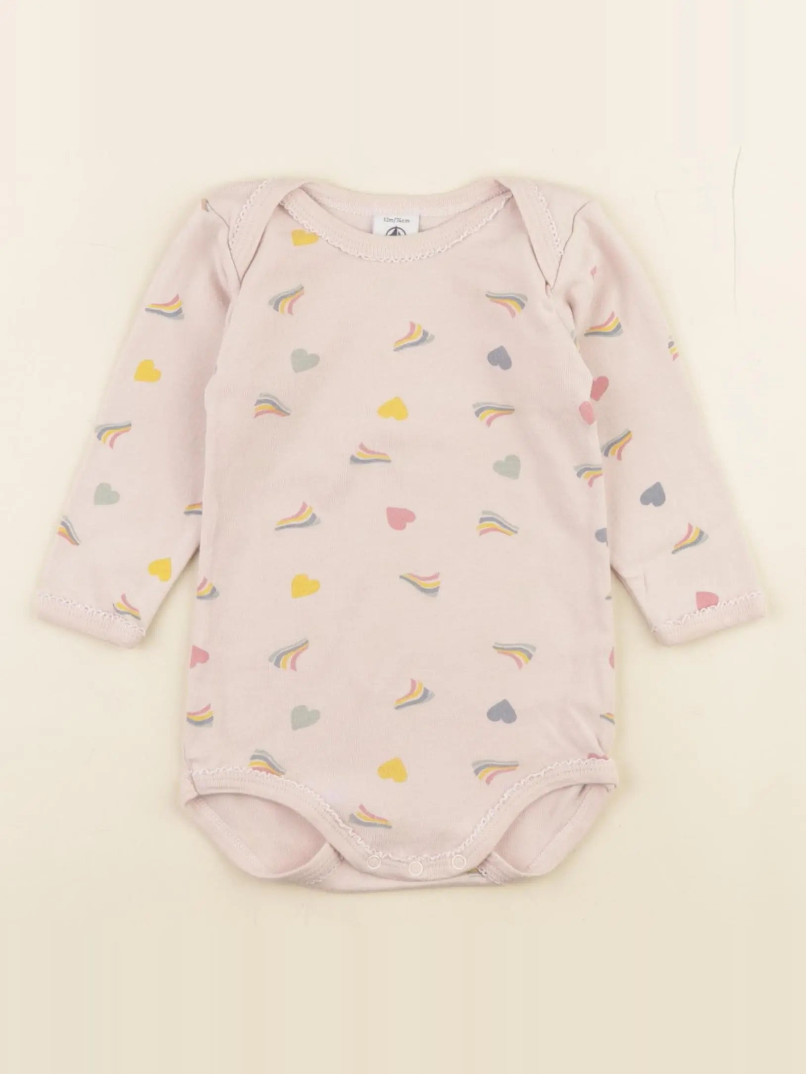Petit Bateau - body rose - 12 mois