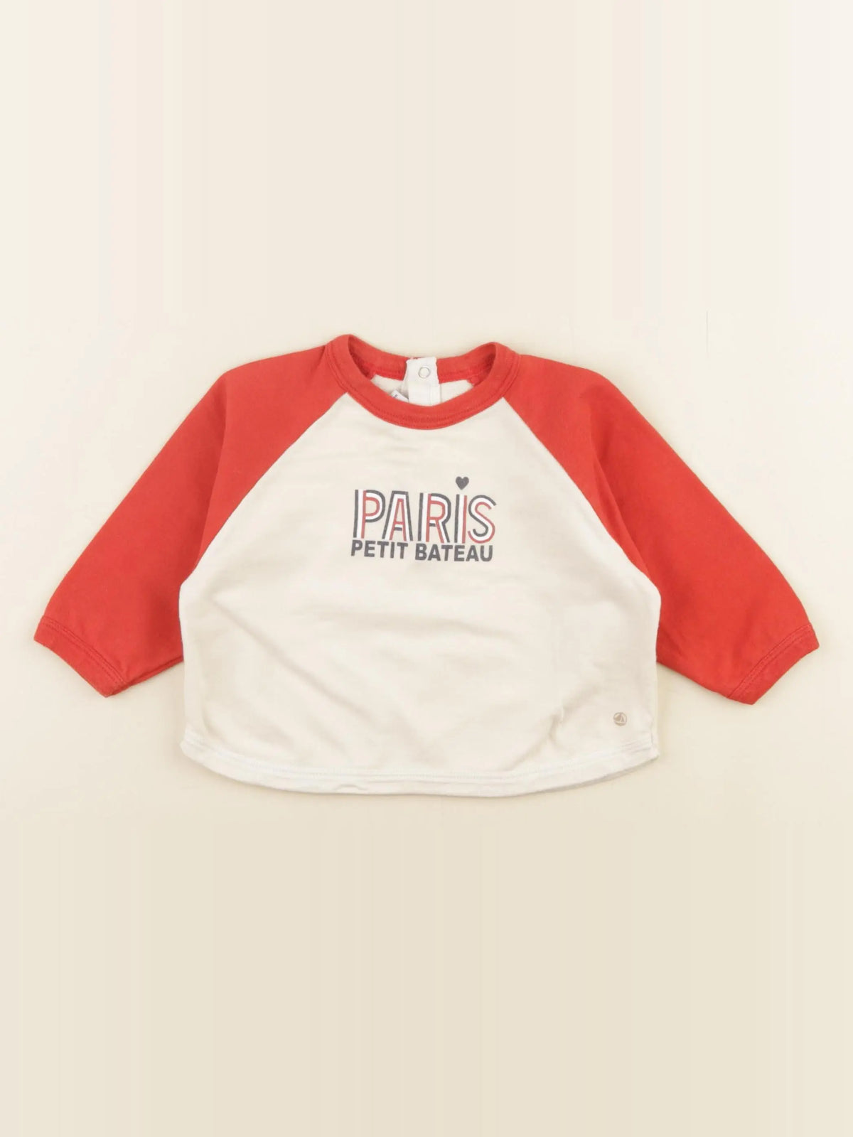 Petit Bateau - tee-shirt beige, orange - 6 mois